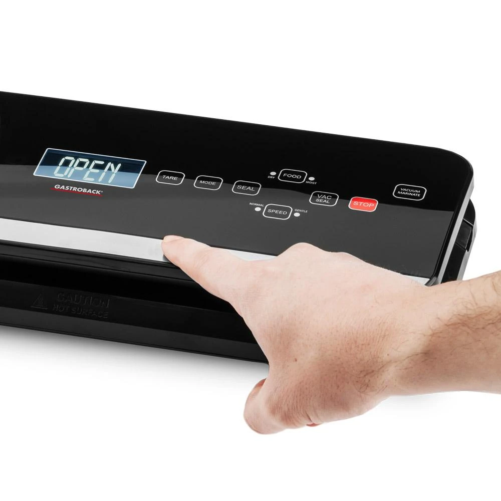 Virtuvinės svarstyklės Gastroback Advanced Scale Pro 46014 vakuuminis sandariklis. Pilnai automatinis arba rankinis, Juodas, 120 W.