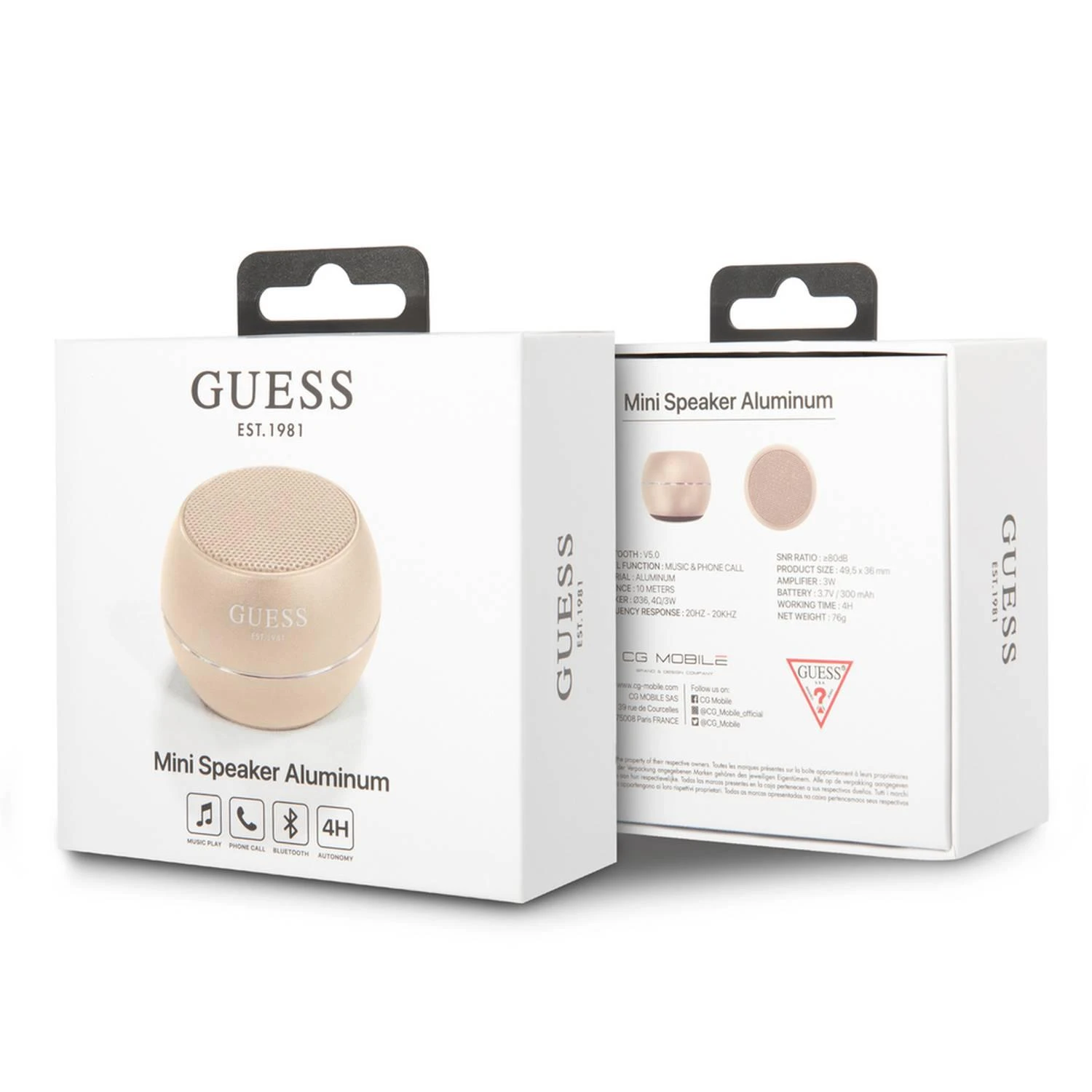Guess kolonėlė Bluetooth GUWSALGED Speaker mini auksinis