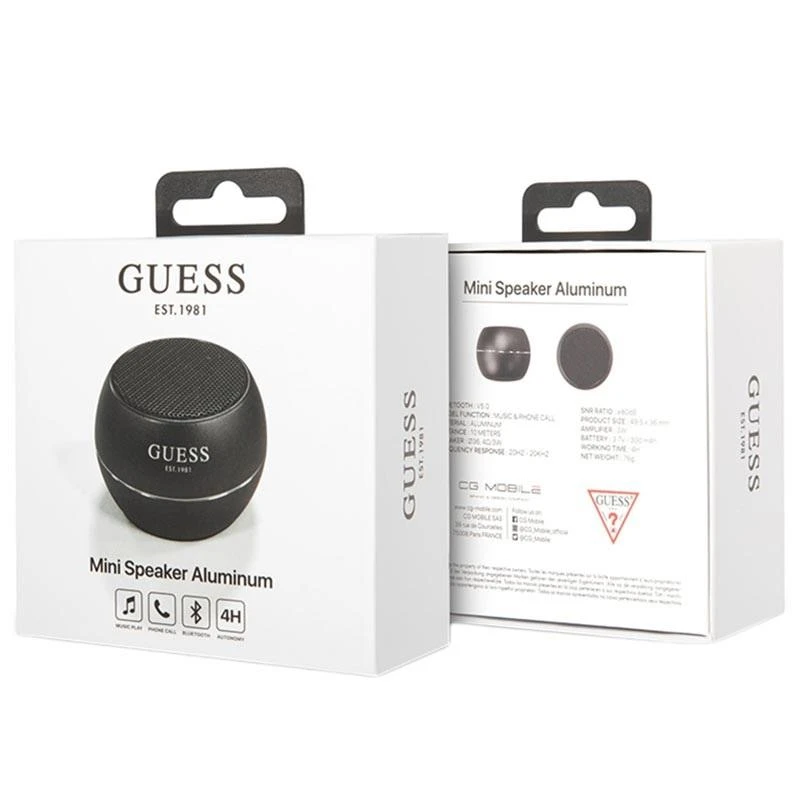 Guess Speaker Bluetooth GUWSALGEK Speaker mini juodos spalvos