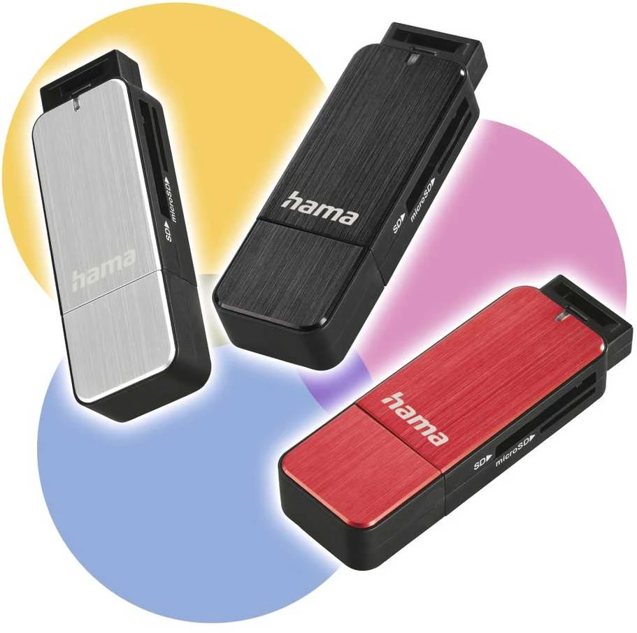 HAMA USB 3.0 Card Reader SD/Micro SD aliuminio sidabrinis