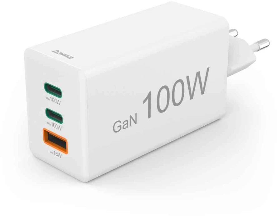 Hama 100W GaN 2xUSB-C,1xUSB-A PD