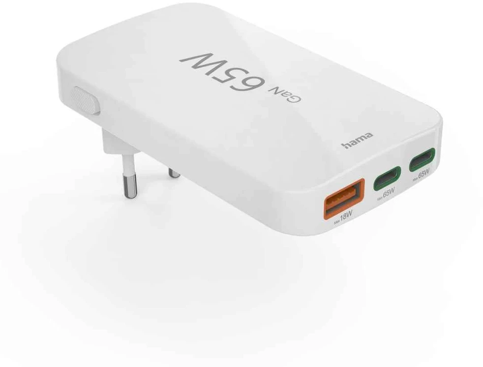 Hama 65W 2xUSB-C, 1xUSB-A PD składana do laptopa