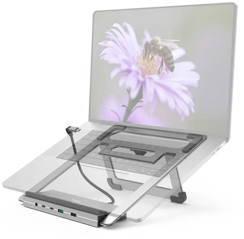 Hama USB-C prijungimo stotelė Connect 2 biuro stovas, nešiojamasis kompiuteris, 12 prievadų