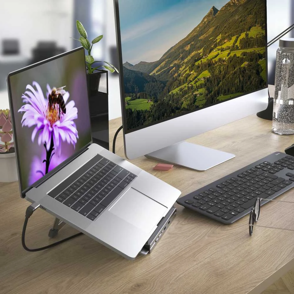 Hama USB-C prijungimo stotelė Connect 2 biuro stovas, nešiojamasis kompiuteris, 12 prievadų