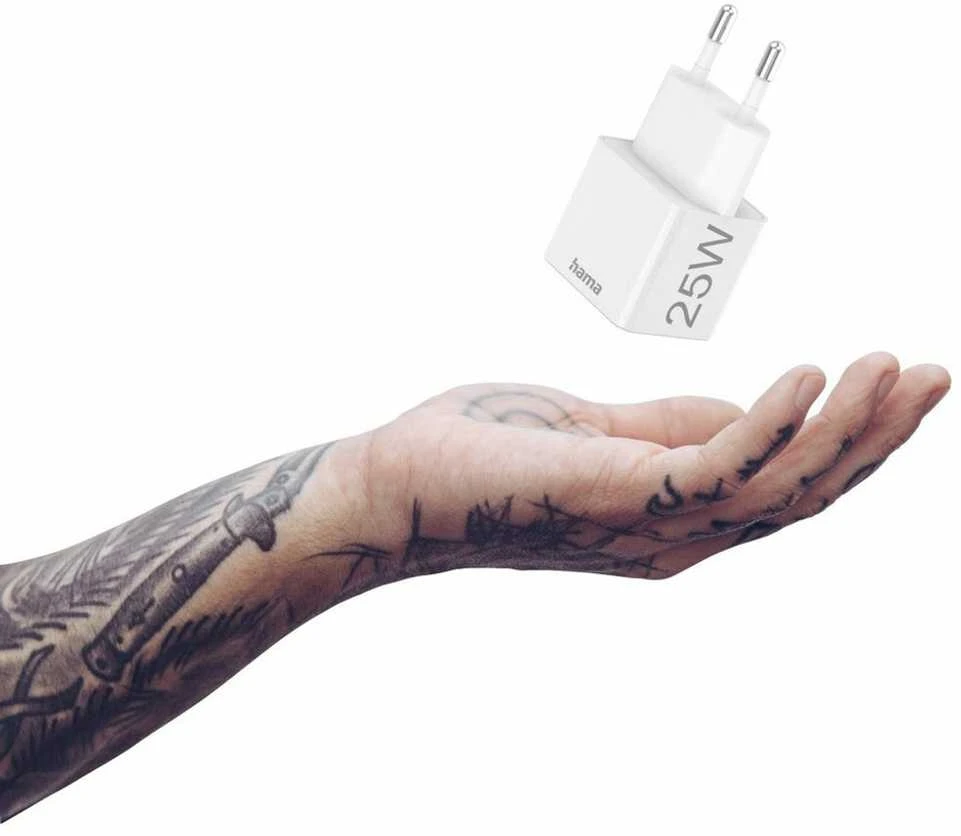 Hama mini 25W PD/QC 3.0 1x USB-C balta