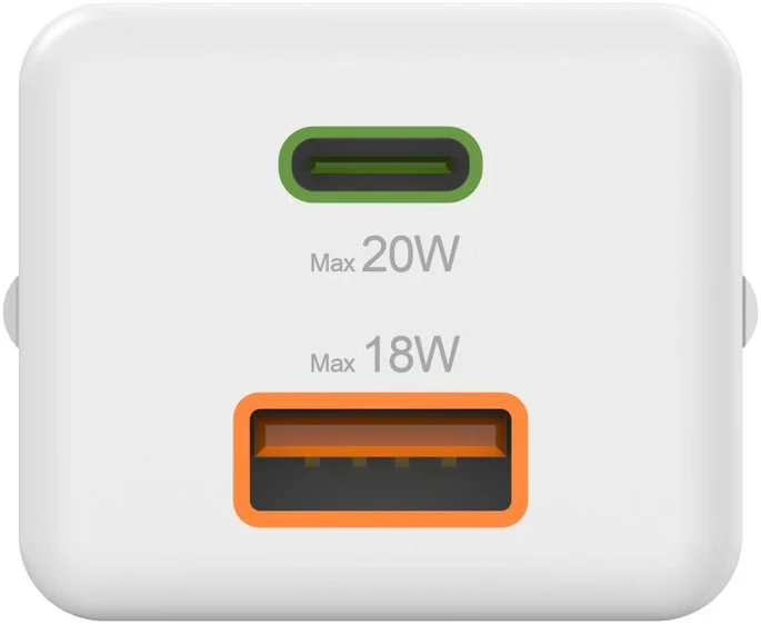 Hama mini 20W PD/QC 1x USB-C, 1x USB-A balta