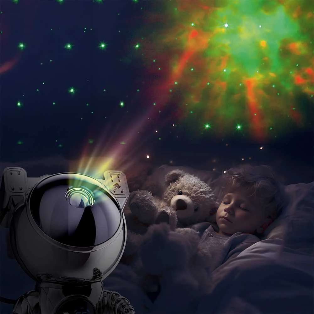 „Hawk HW-STAR02 Astronauto žvaigždės projektorius su laikrodžiu, „Ghrome Edition“