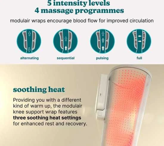 Homedics SR-CMXKE10HBND modulinė suspaudimo sistema kelio įtvaras + valdiklis