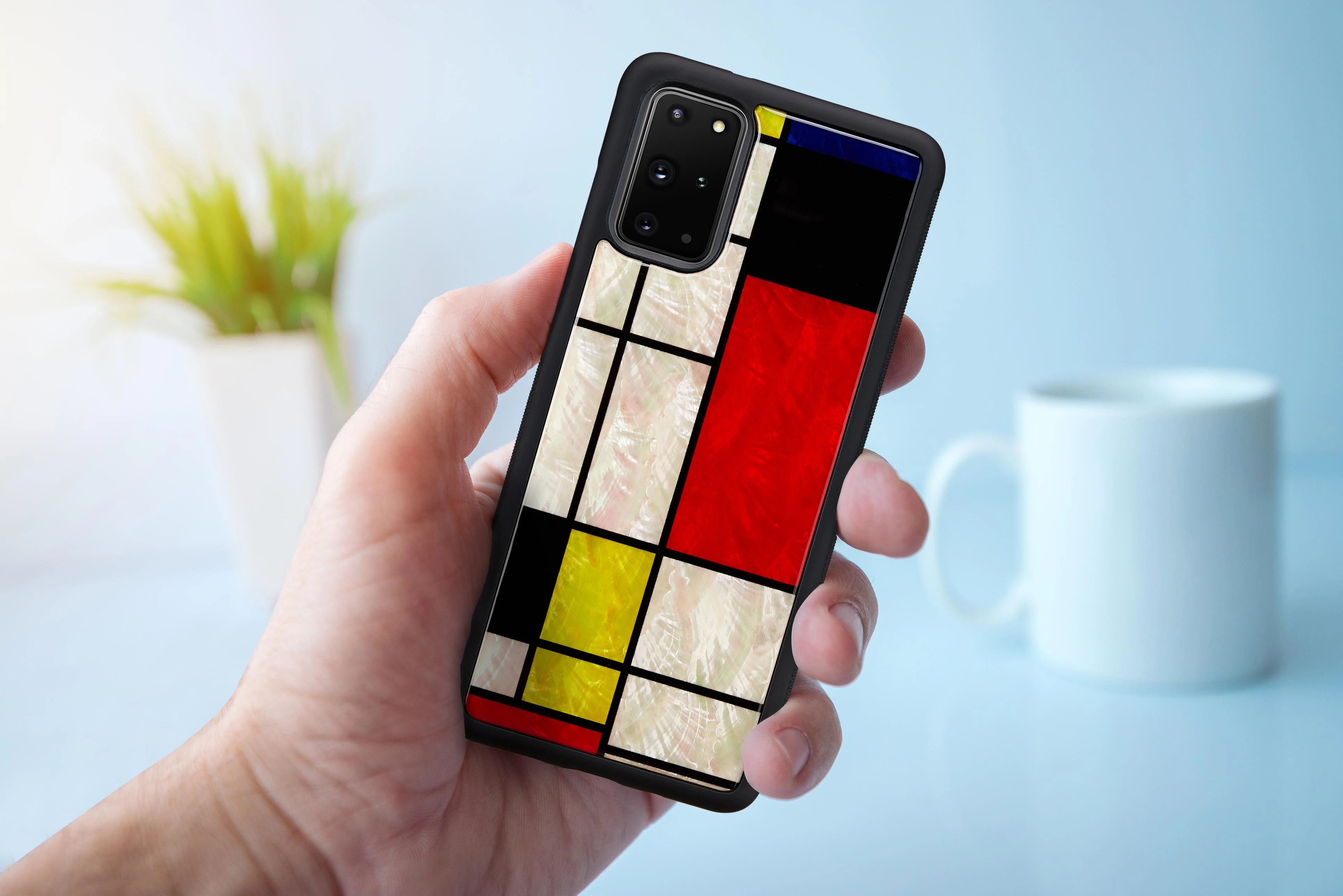 Dėklas iKins case for Samsung Galaxy S20+ mondrian juodas
