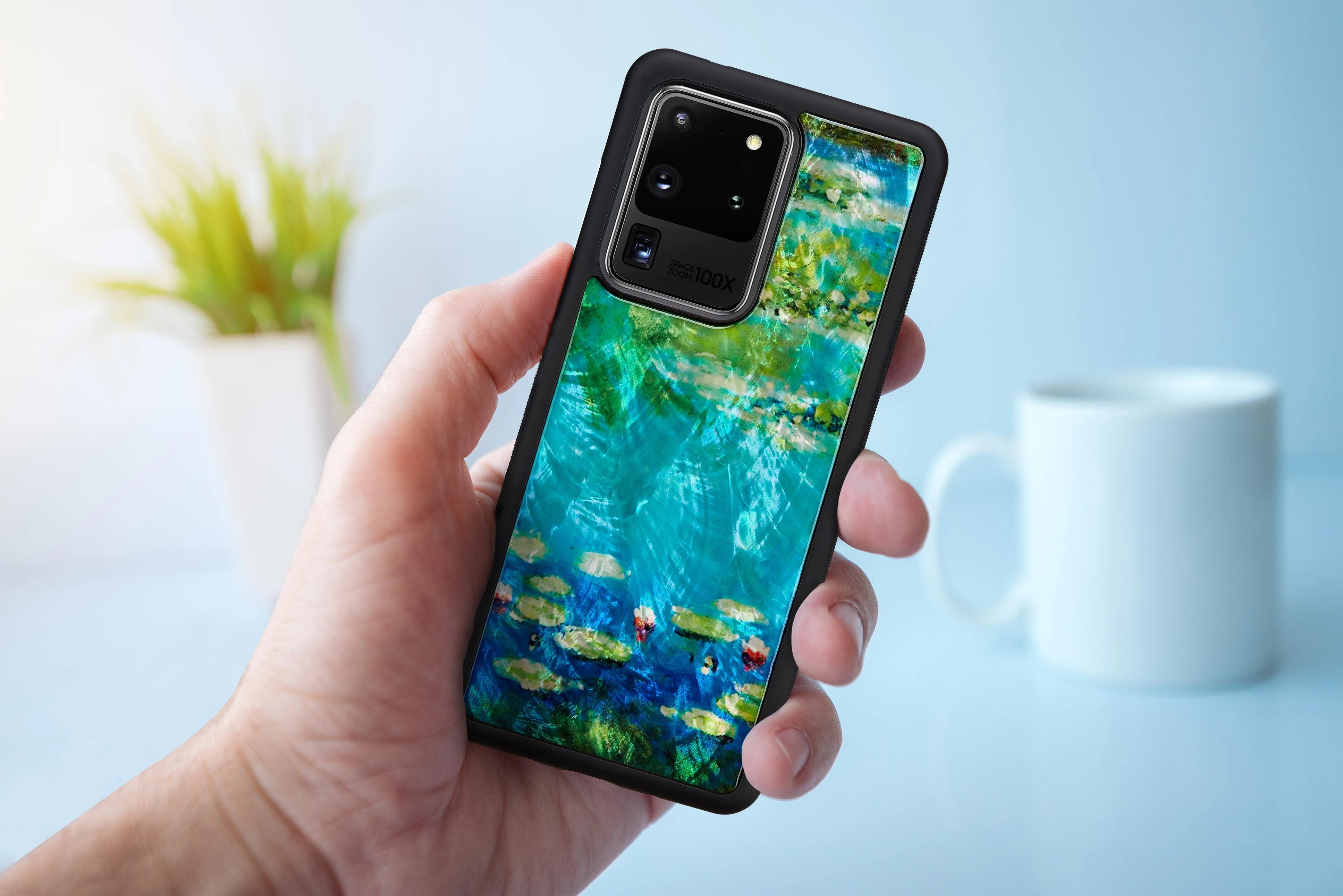 Dėklas iKins case for Samsung Galaxy S20 Ultra water lilies juodas
