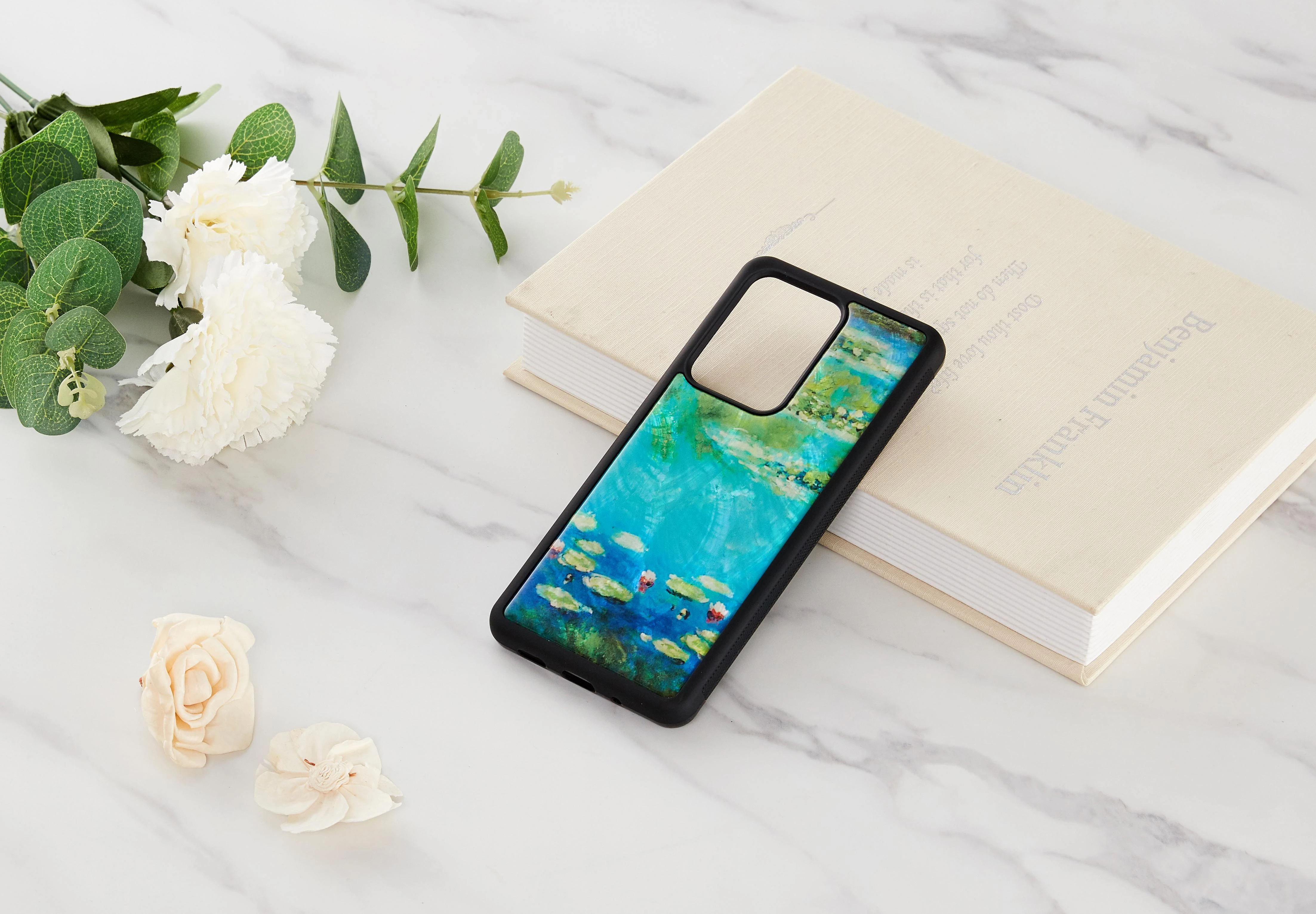 Dėklas iKins case for Samsung Galaxy S20 Ultra water lilies juodas