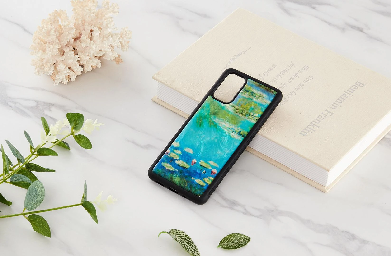 Dėklas iKins case for Samsung Galaxy S20+ water lilies juodas
