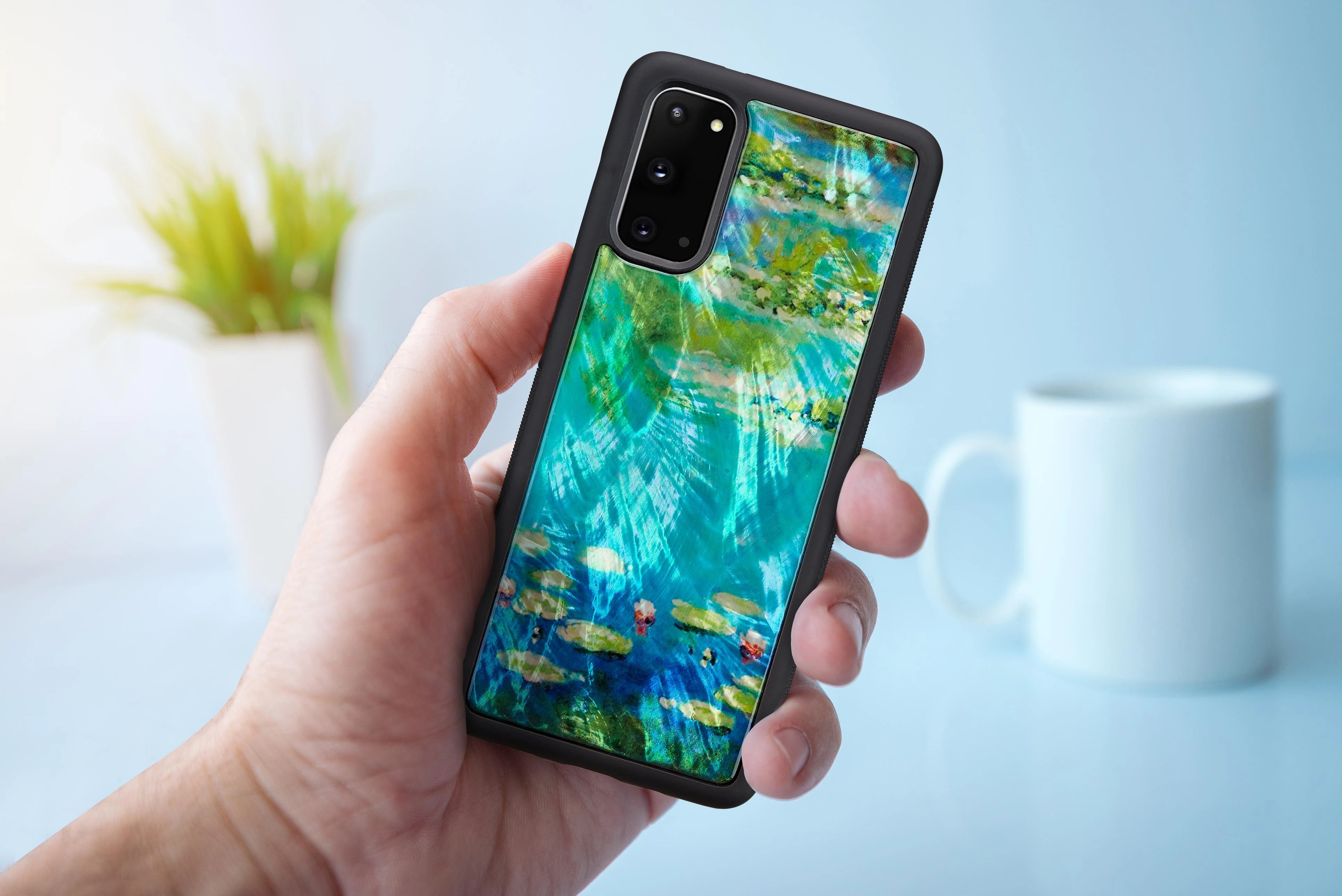 Dėklas iKins case for Samsung Galaxy S20 water lilies juodas