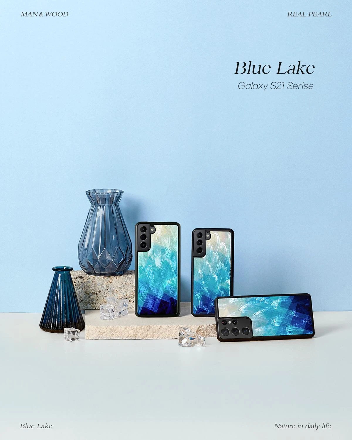 Dėklas iKins case for Samsung Galaxy S21+ mėlynas lake juodas
