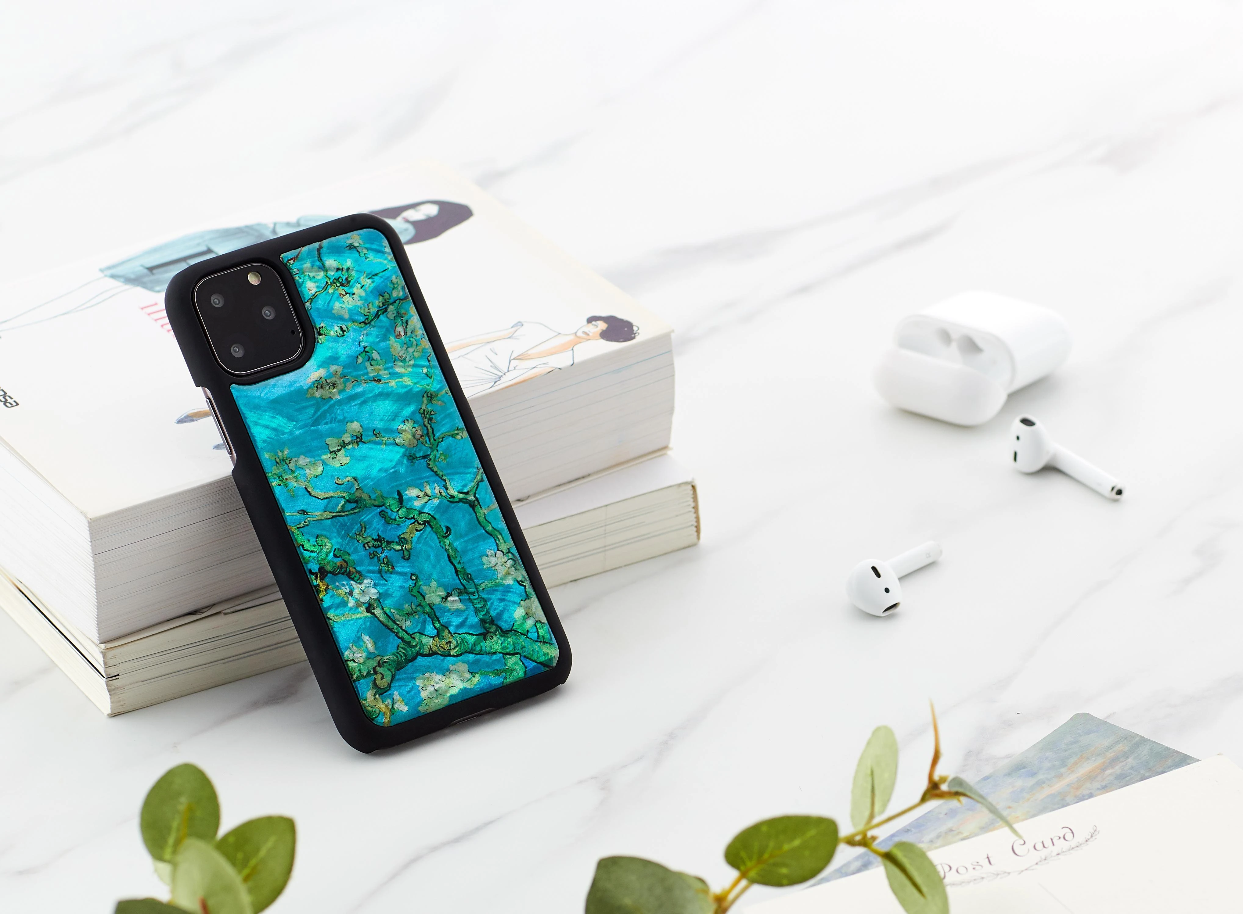 Ikins Telefono dėklas iPhone 11 Pro, Almond Blossom Juodas