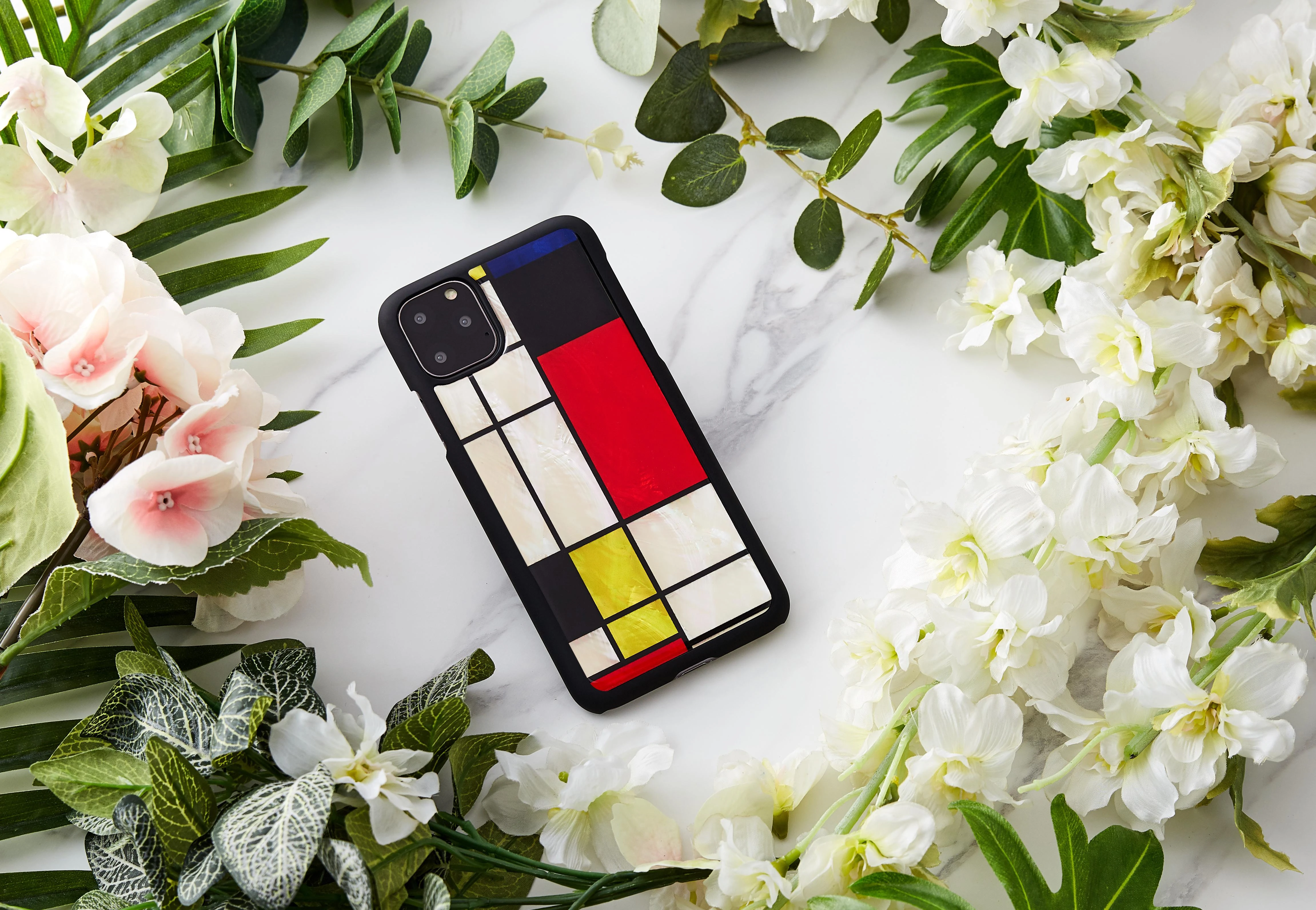 Ikins Telefono dėklas iPhone 11 Pro Max, juodas „Mondrian“