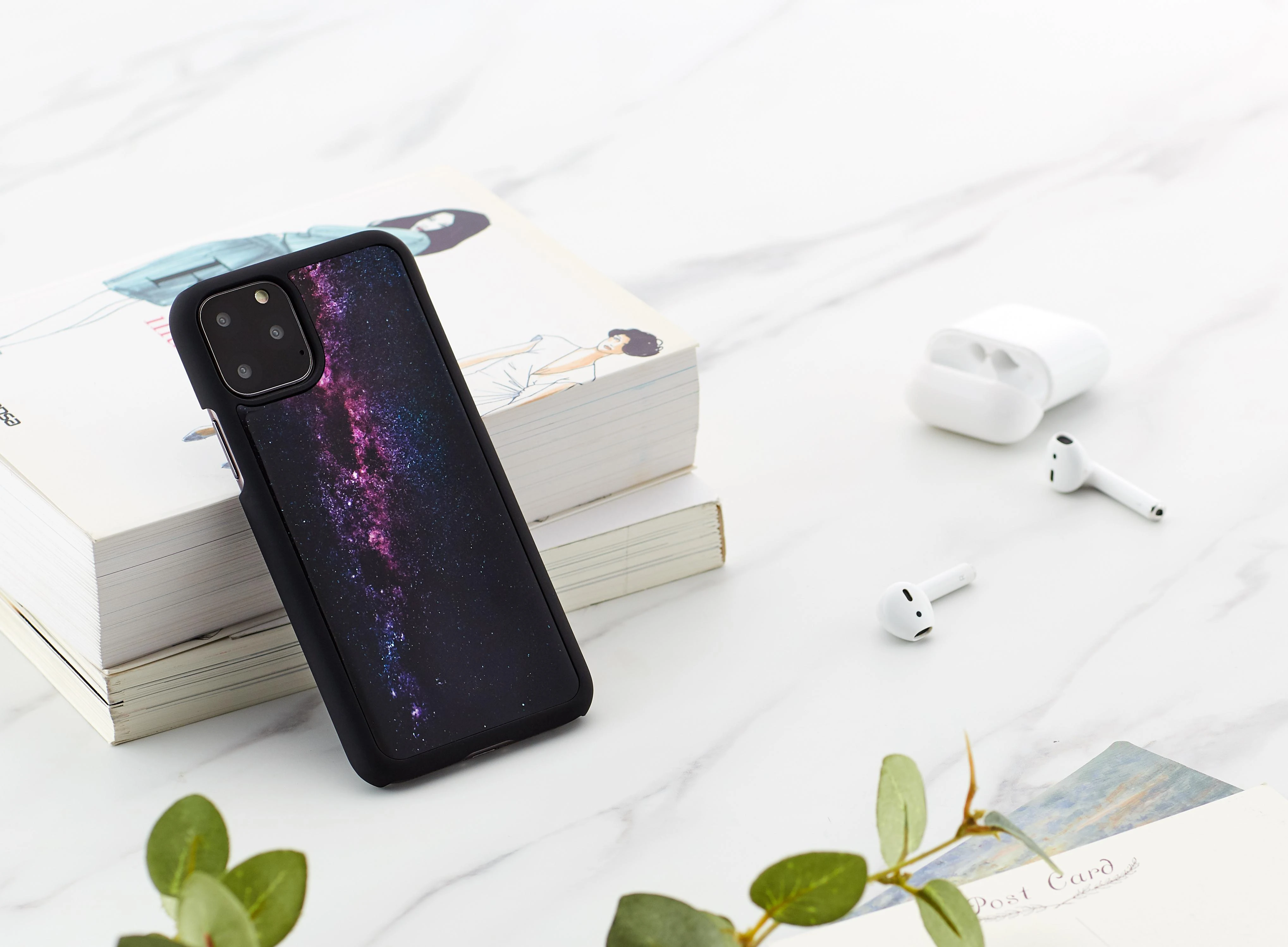 iKins SmartPhone dėklas Apple iPhone 11 Pro milky way juodos spalvos