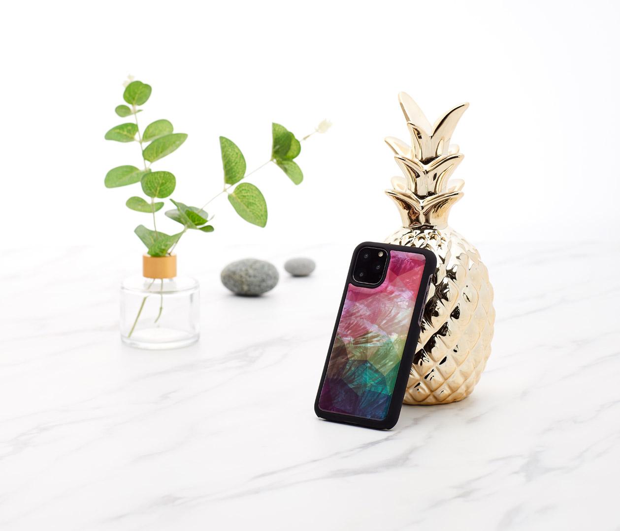 Ikins Juodas telefono dėklas iPhone 11 Pro su gėlių raštu