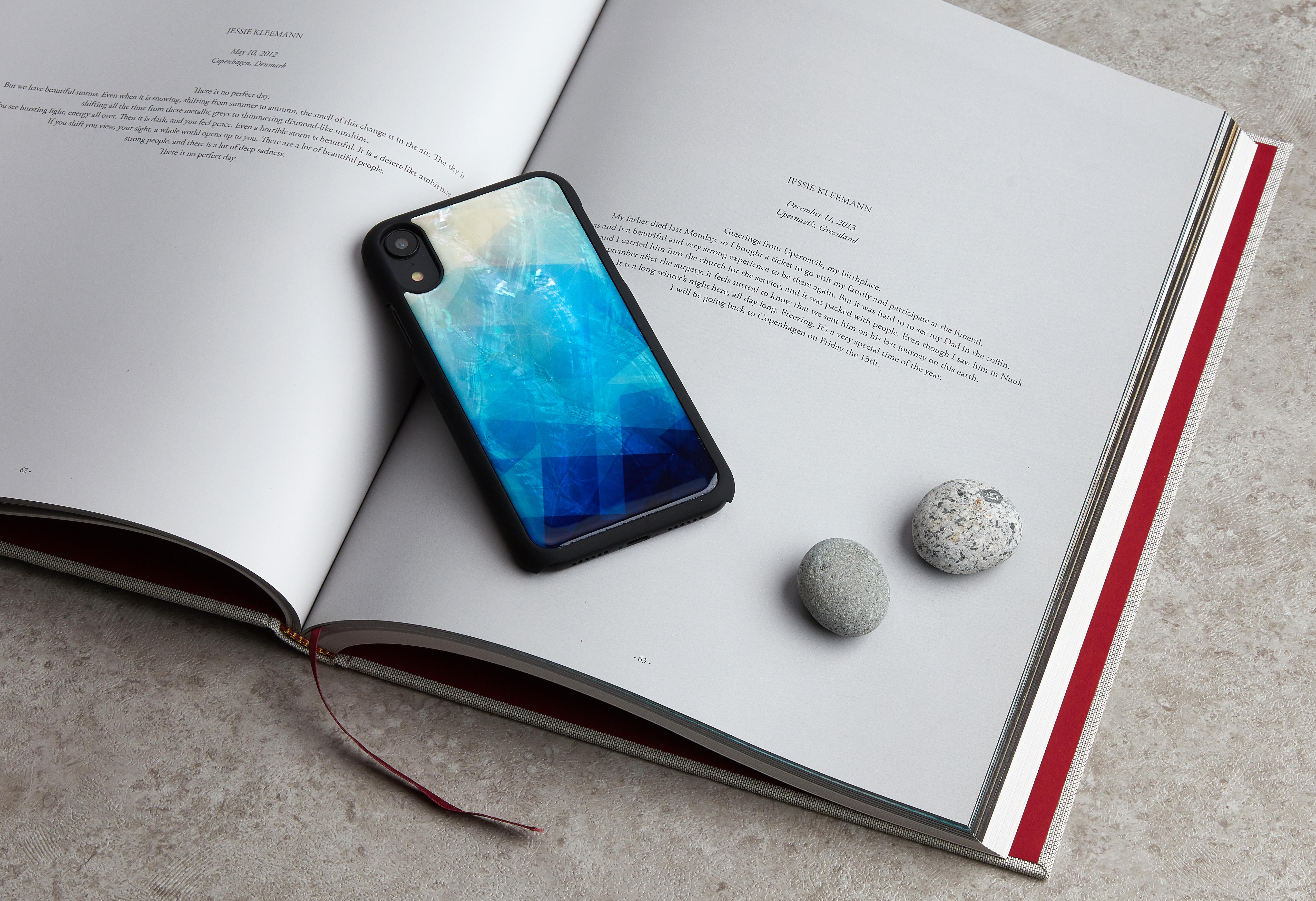 Mėlyna iKins telefono dėklas iPhone XR, mėlynas lake juodas