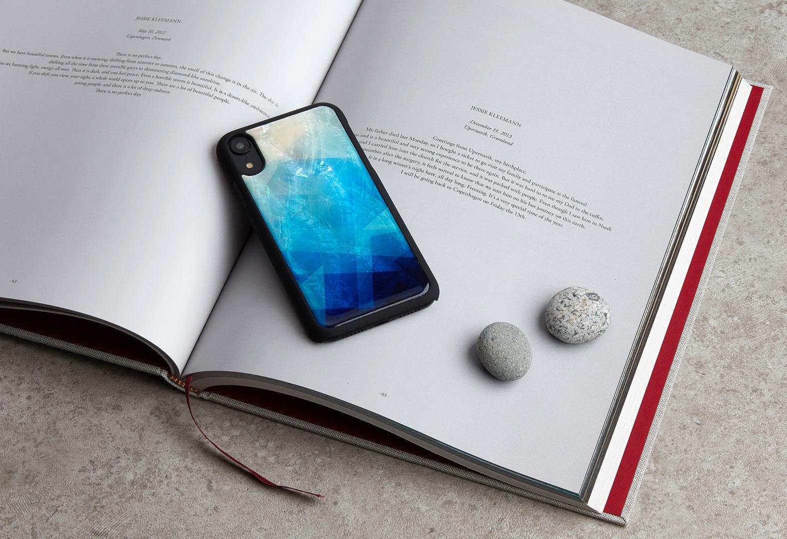 Mėlyna iKins telefono dėklas iPhone XR, mėlynas lake juodas