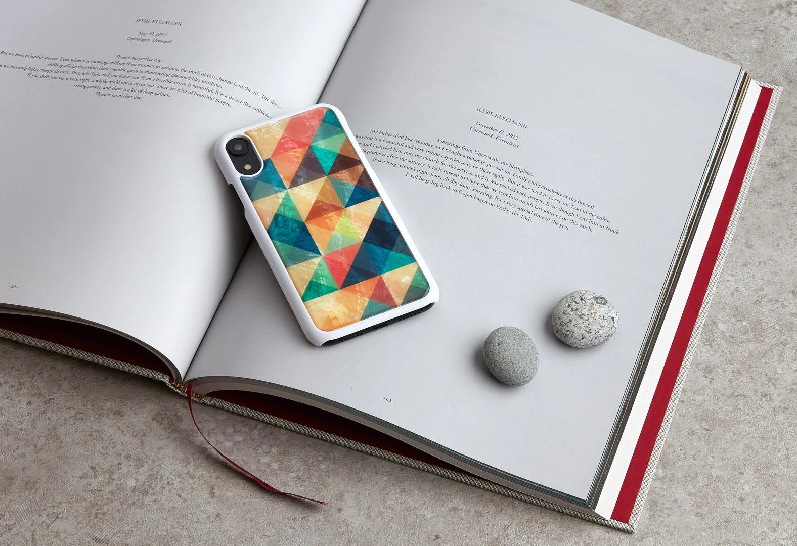 Ikins Telefono dėklas iPhone XR, mozaikinis baltas