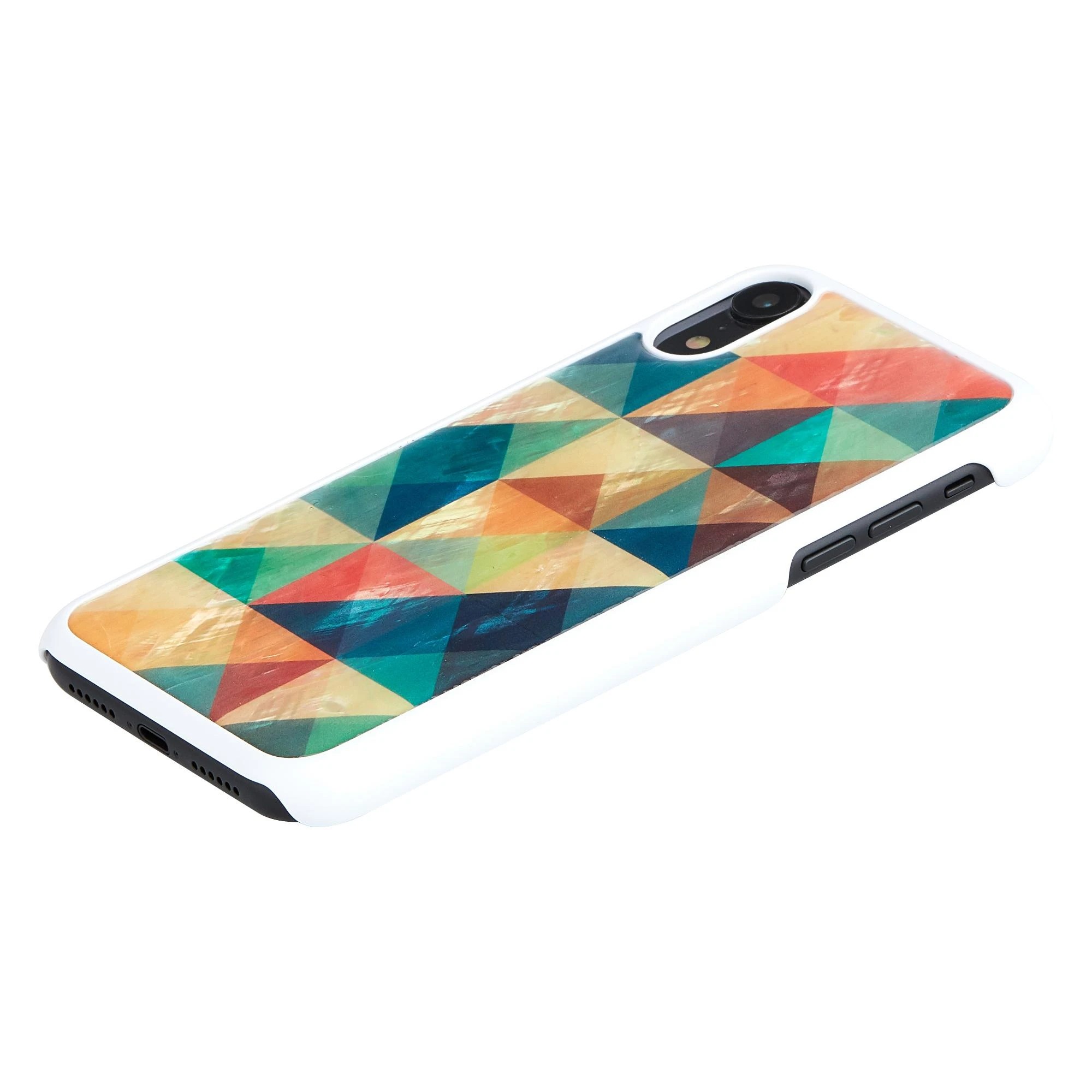 Ikins Telefono dėklas iPhone XR, mozaikinis baltas