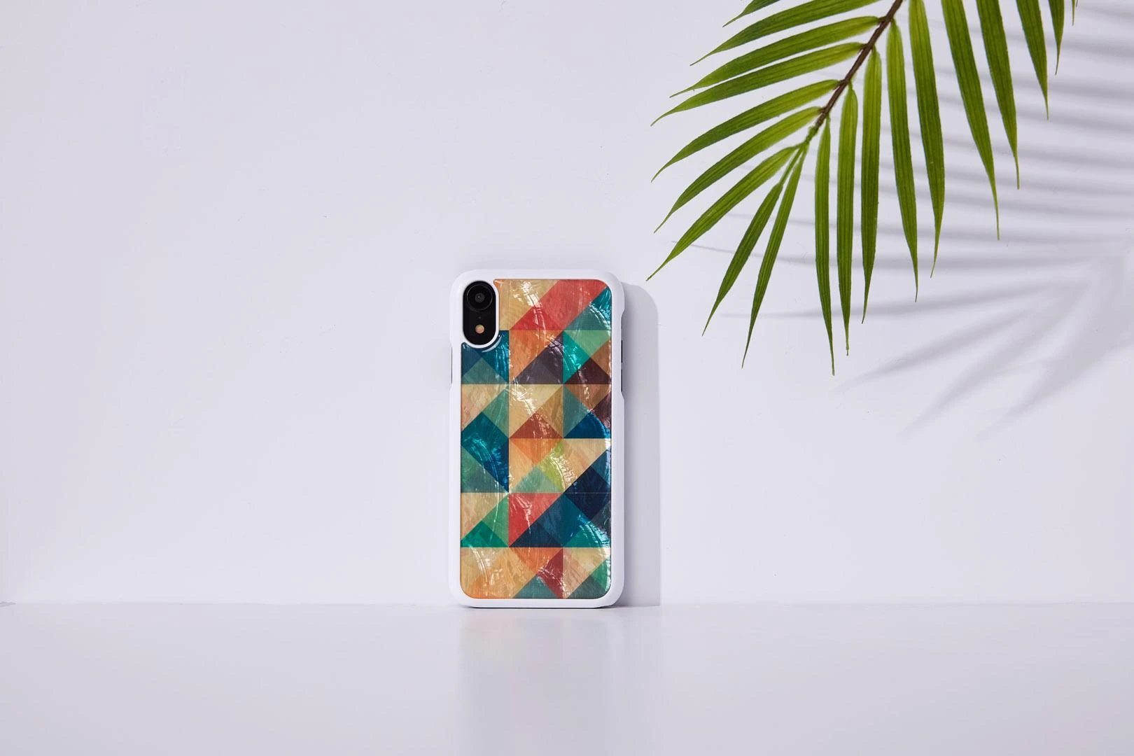 Ikins Telefono dėklas iPhone XR, mozaikinis baltas