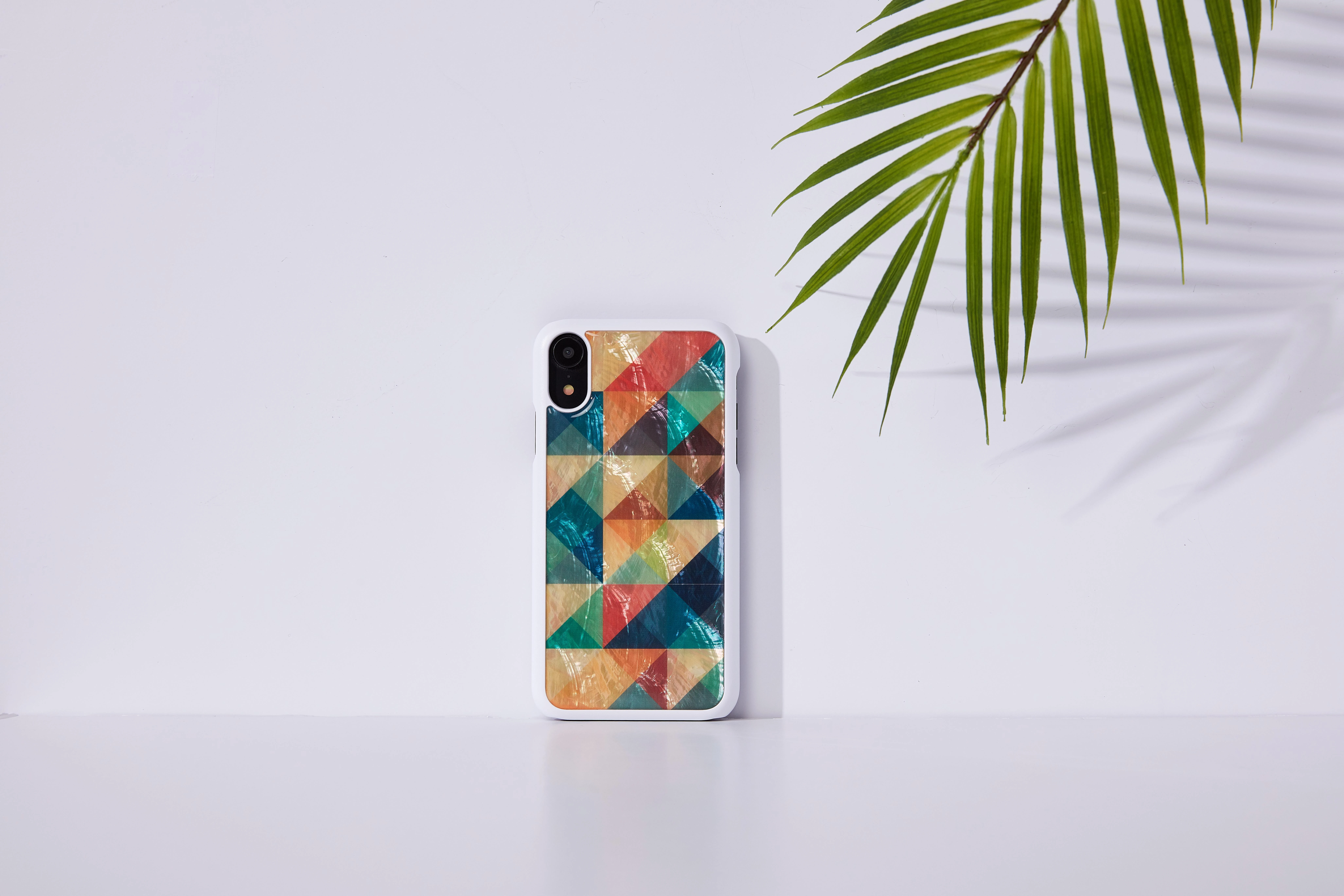 Ikins Telefono dėklas iPhone XR, mozaikinis baltas