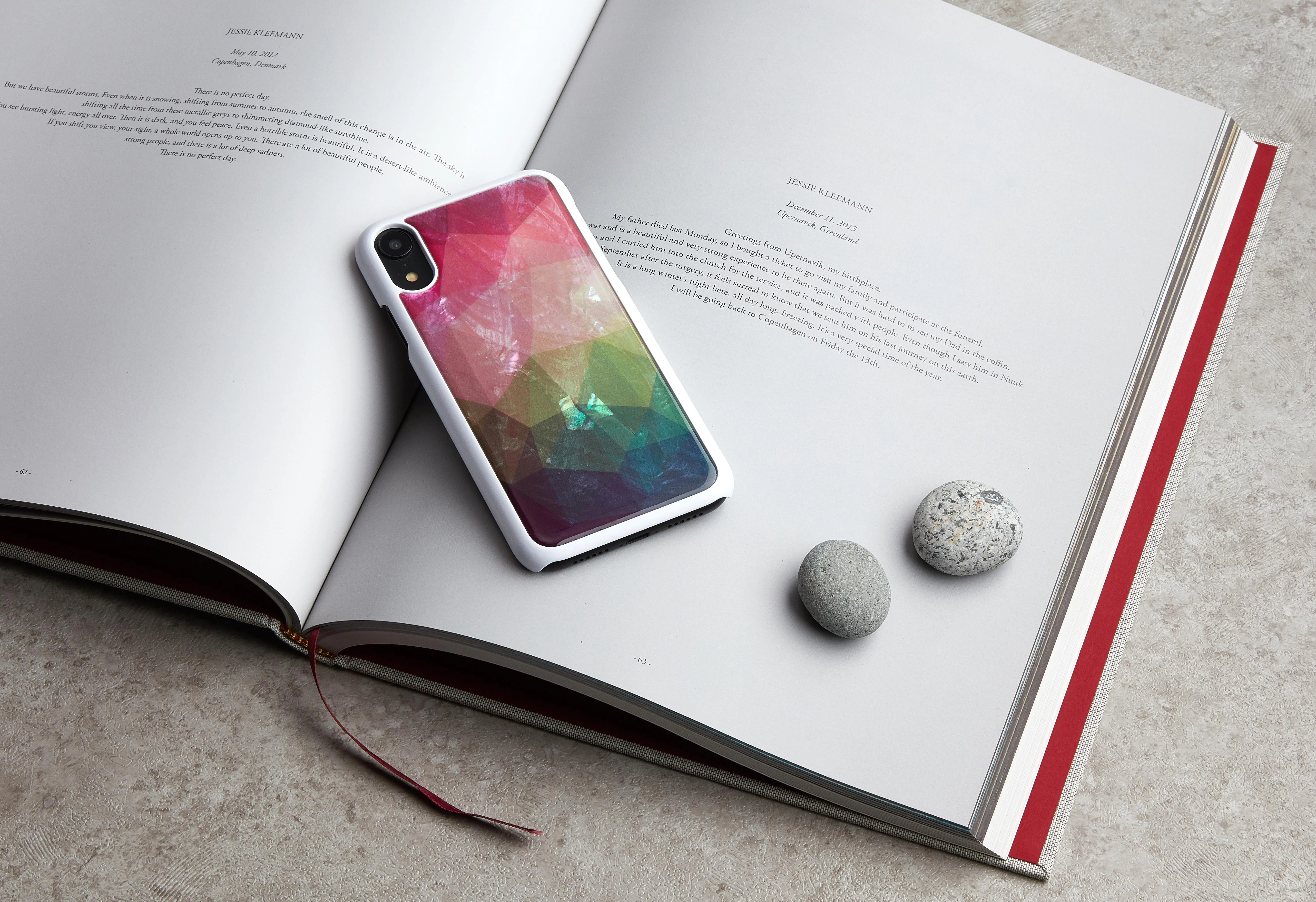 Ikins Baltas telefono dėklas iPhone XR su vandens gėlėmis
