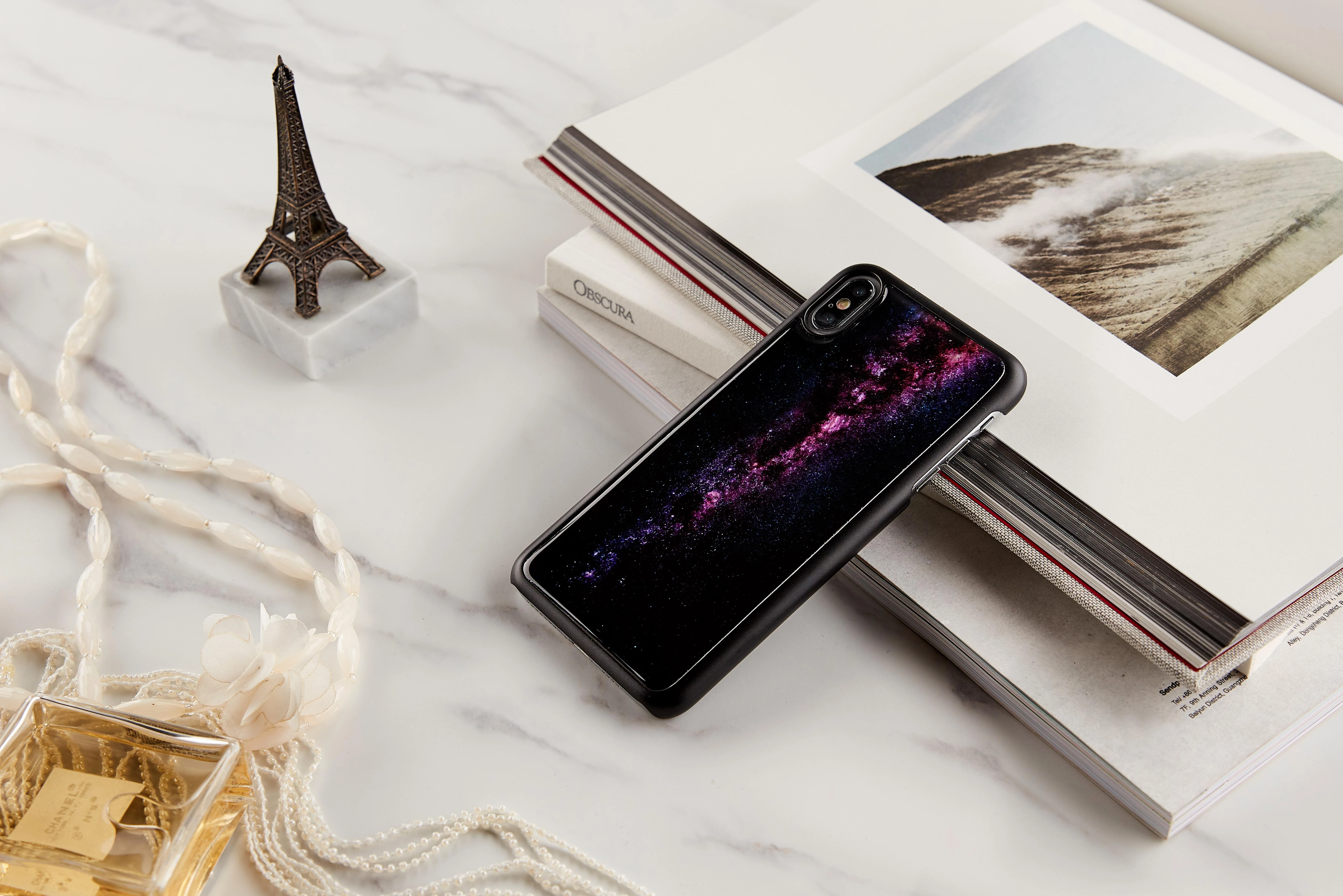 Ikins Telefono dėklas iPhone XS Max, juodas „Milky Way“