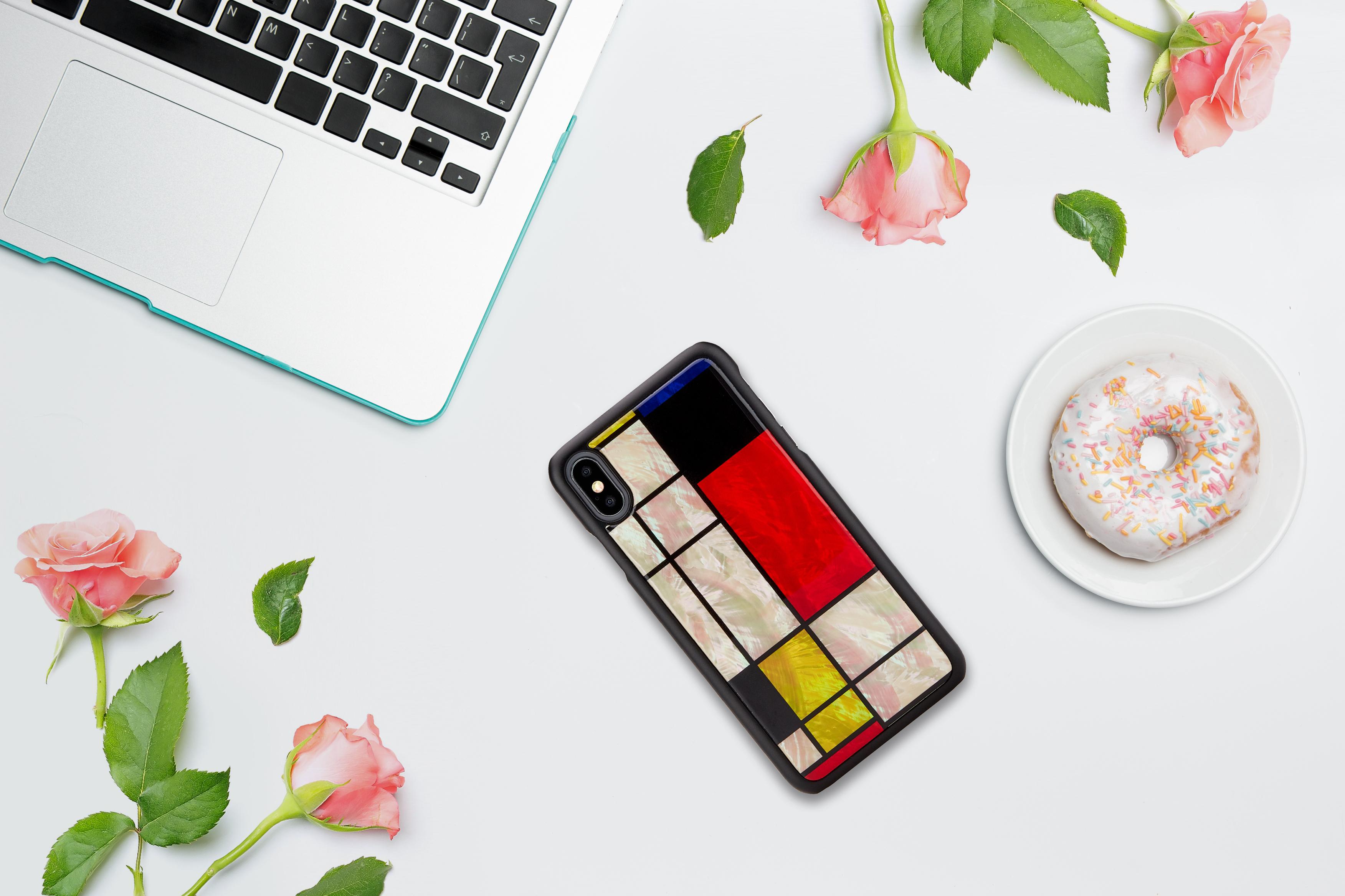 Ikins Telefono dėklas iPhone XS Max, Mondrian, juodas