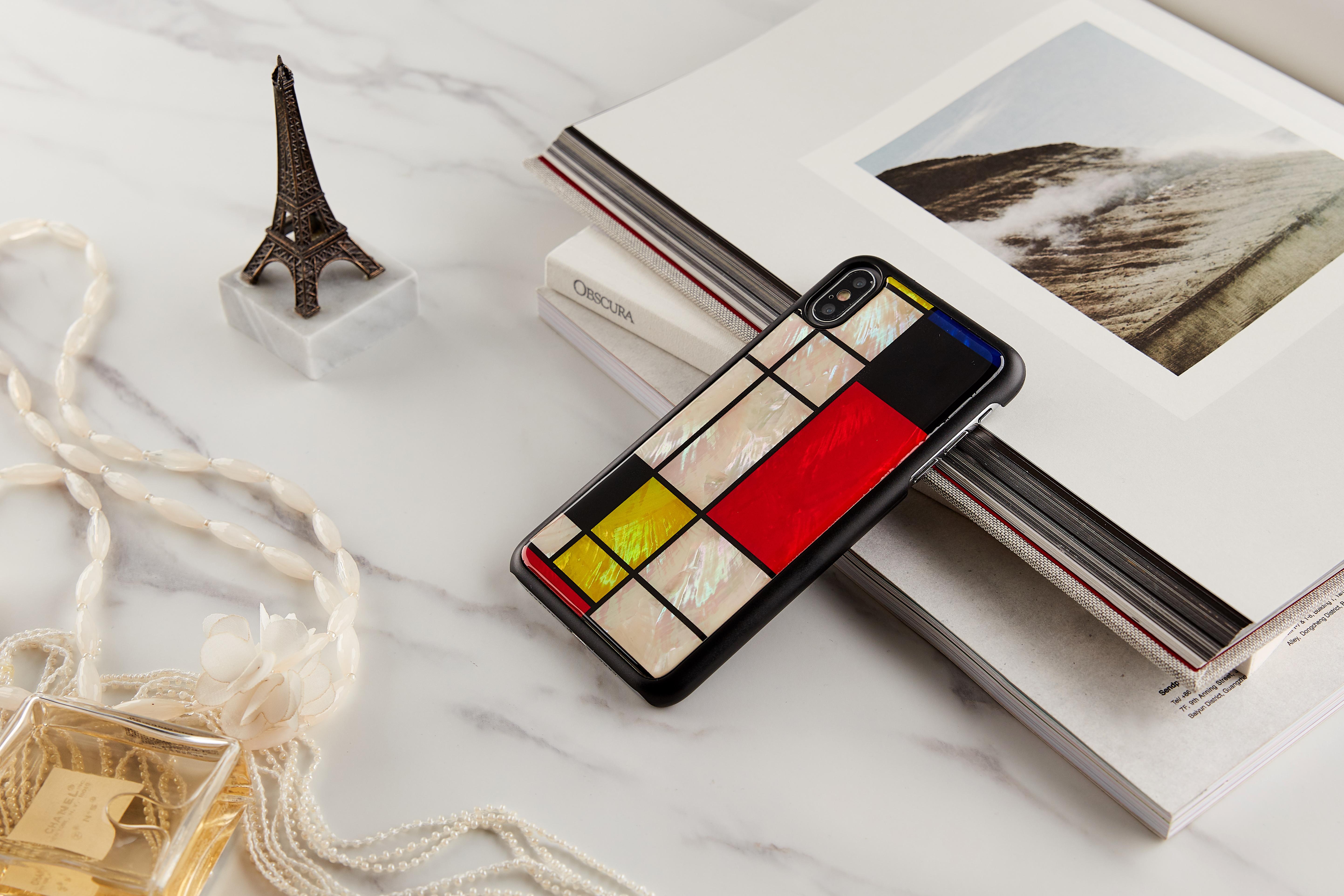 Ikins Telefono dėklas iPhone XS Max, Mondrian, juodas