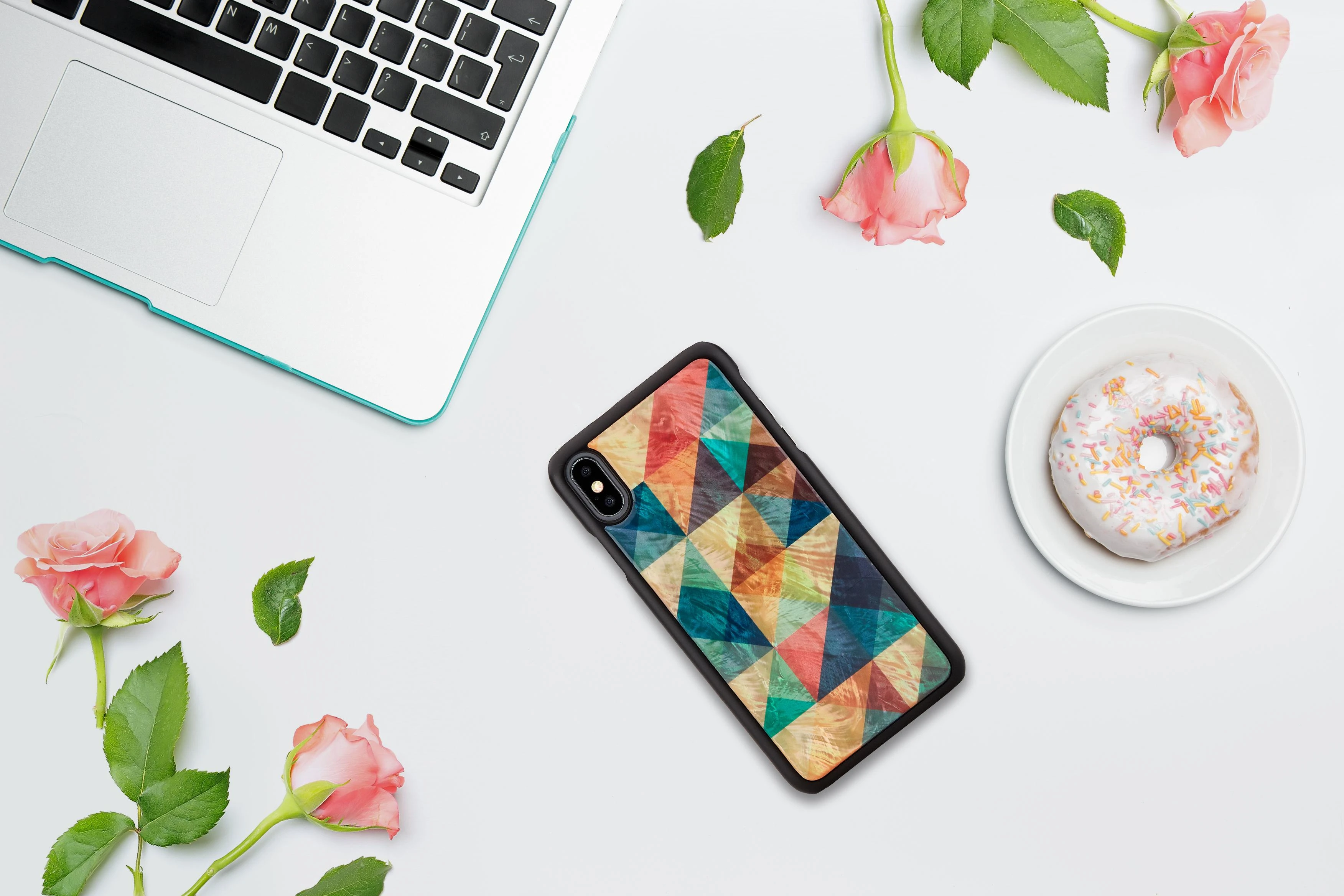 Ikins Telefono dėklas iPhone XS Max, mozaikinis, juodas