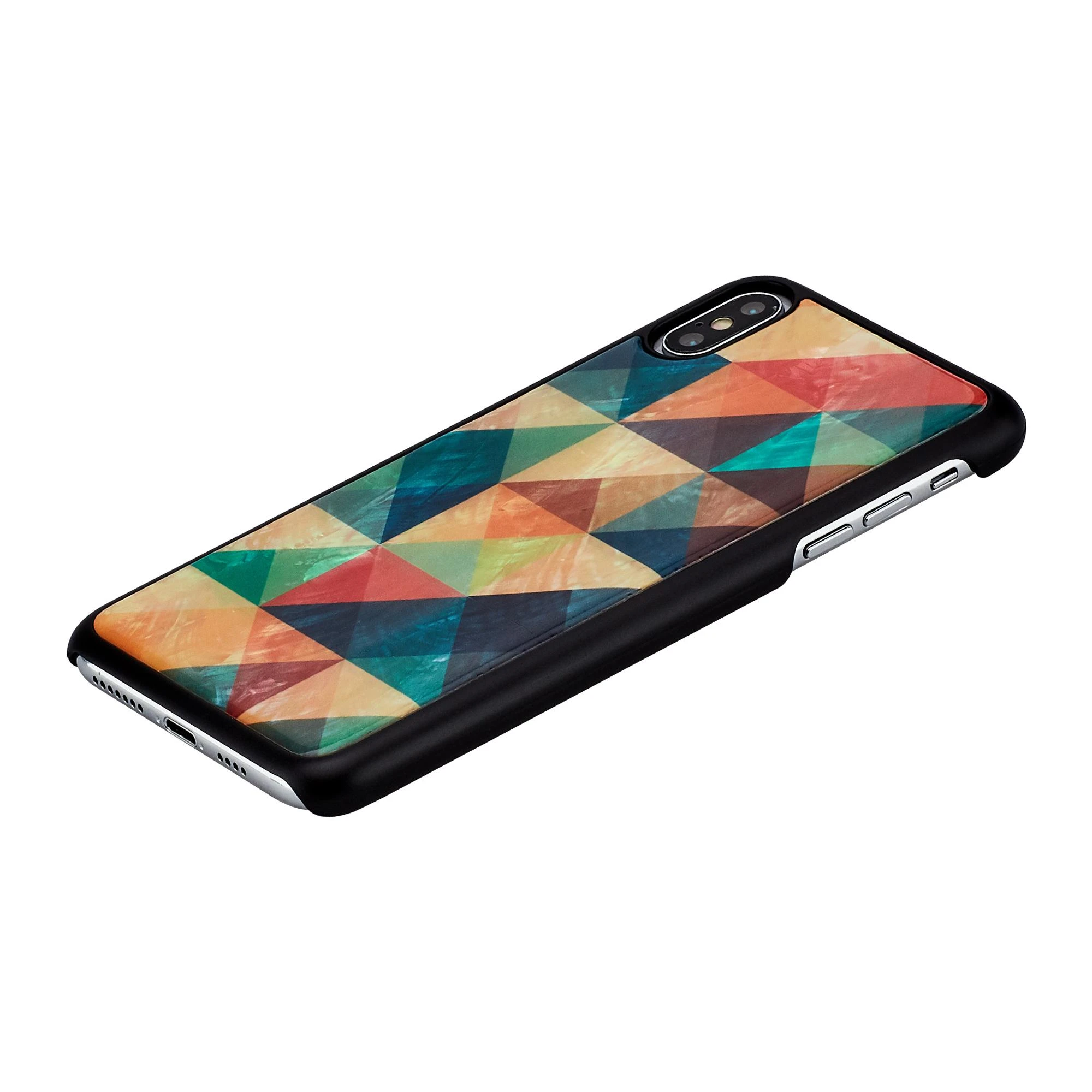 Ikins Telefono dėklas iPhone XS Max, mozaikinis, juodas