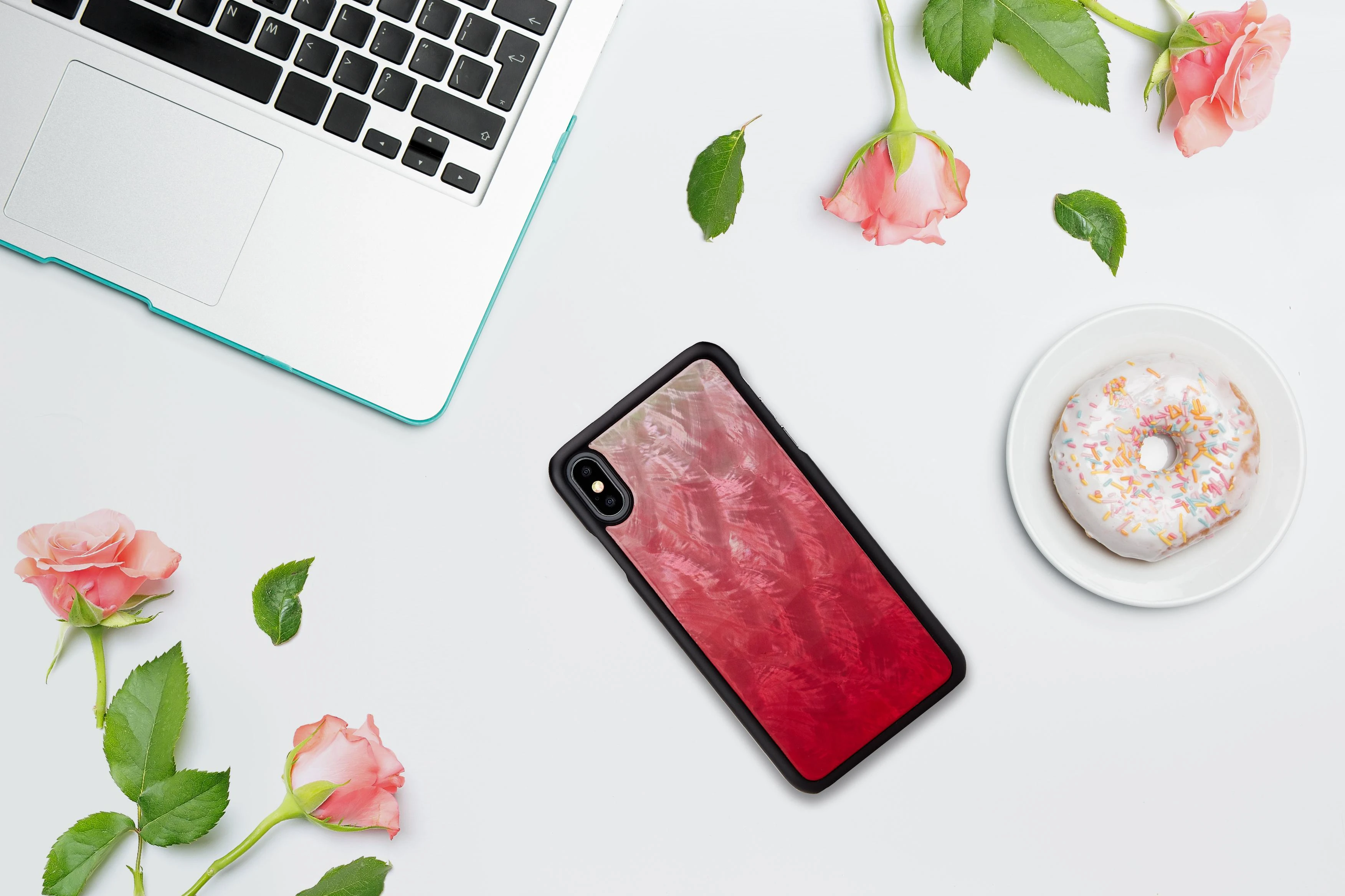 Ikins Telefono dėklas iPhone XS Max, rožinės ir juodos spalvų