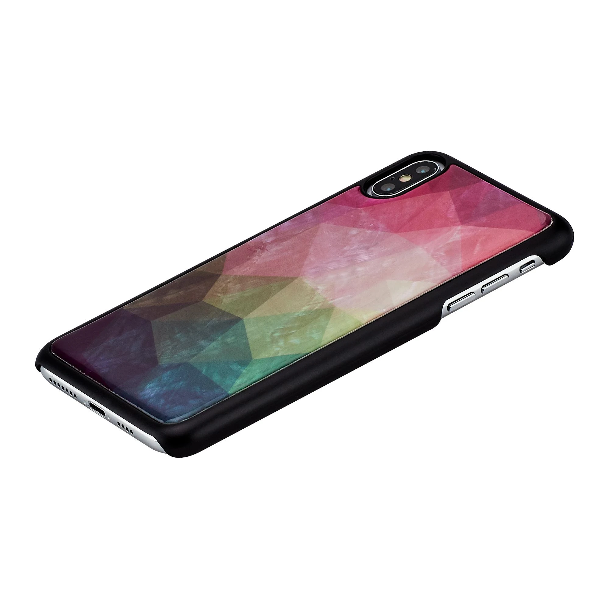 Ikins Juodas telefono dėklas iPhone XS Max su gėlių raštu