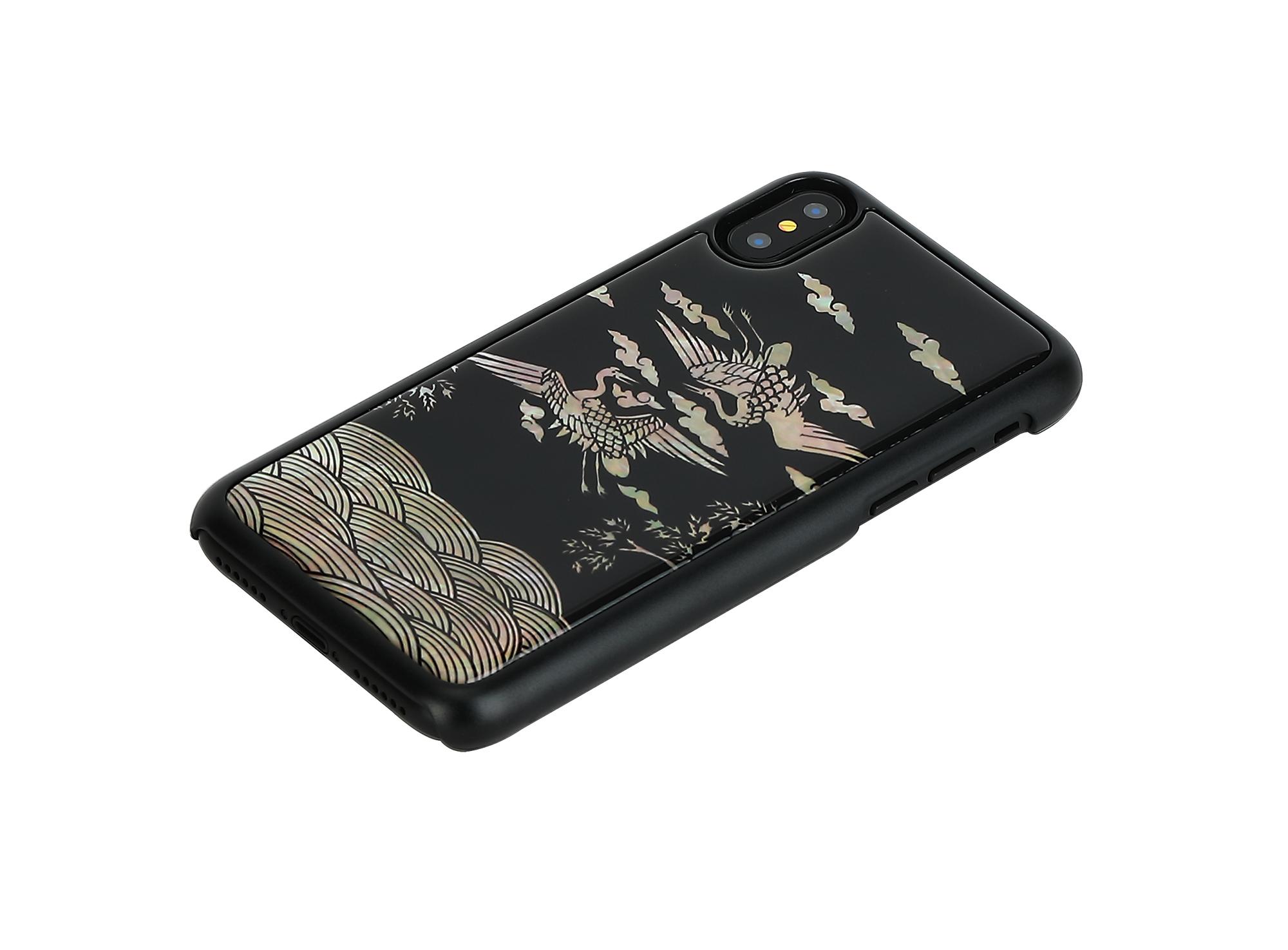 Juodas iPhone XS/S telefono dėklas iKins Crane