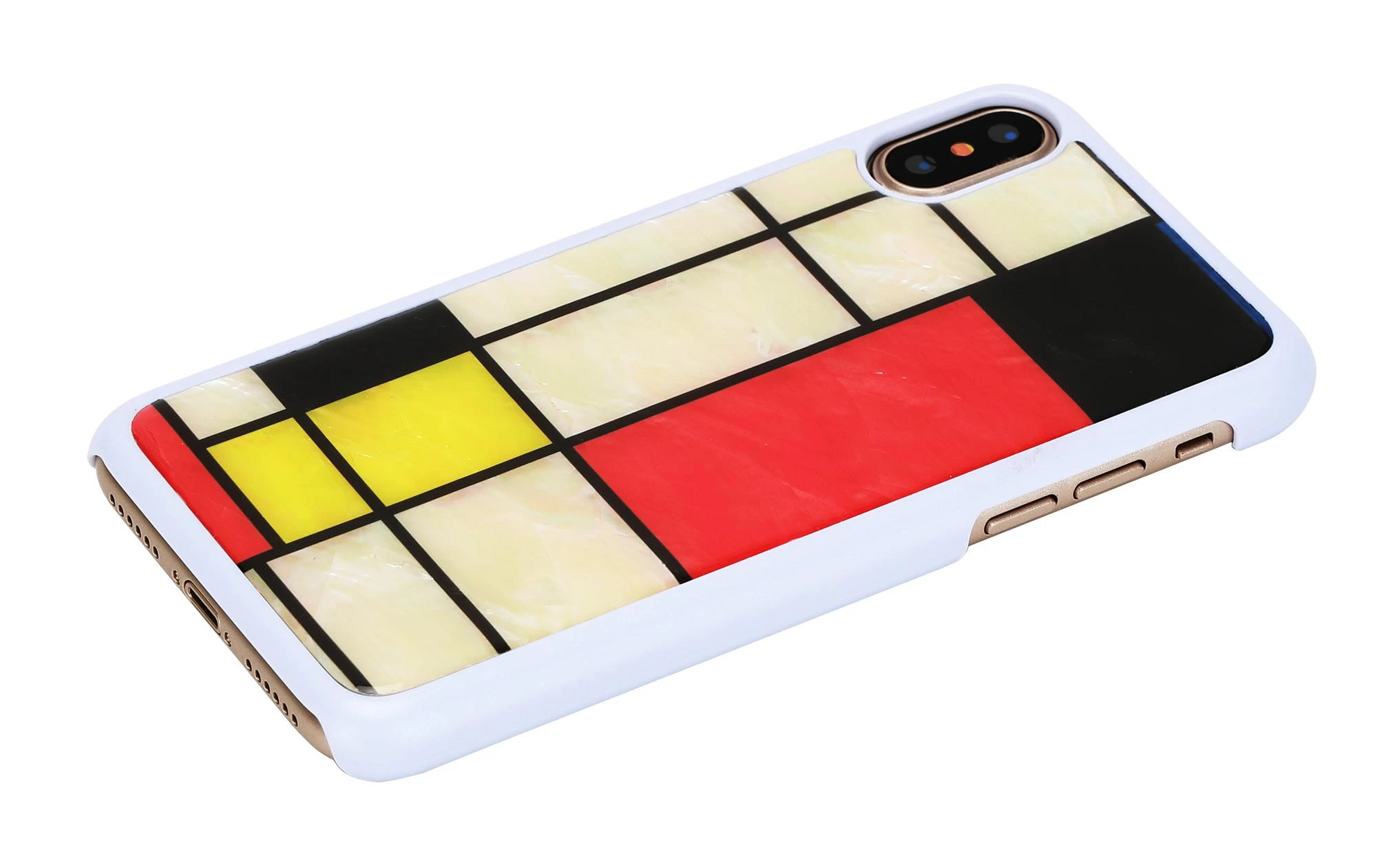 Ikins Telefono dėklas iPhone XS/S, Mondrian Baltas