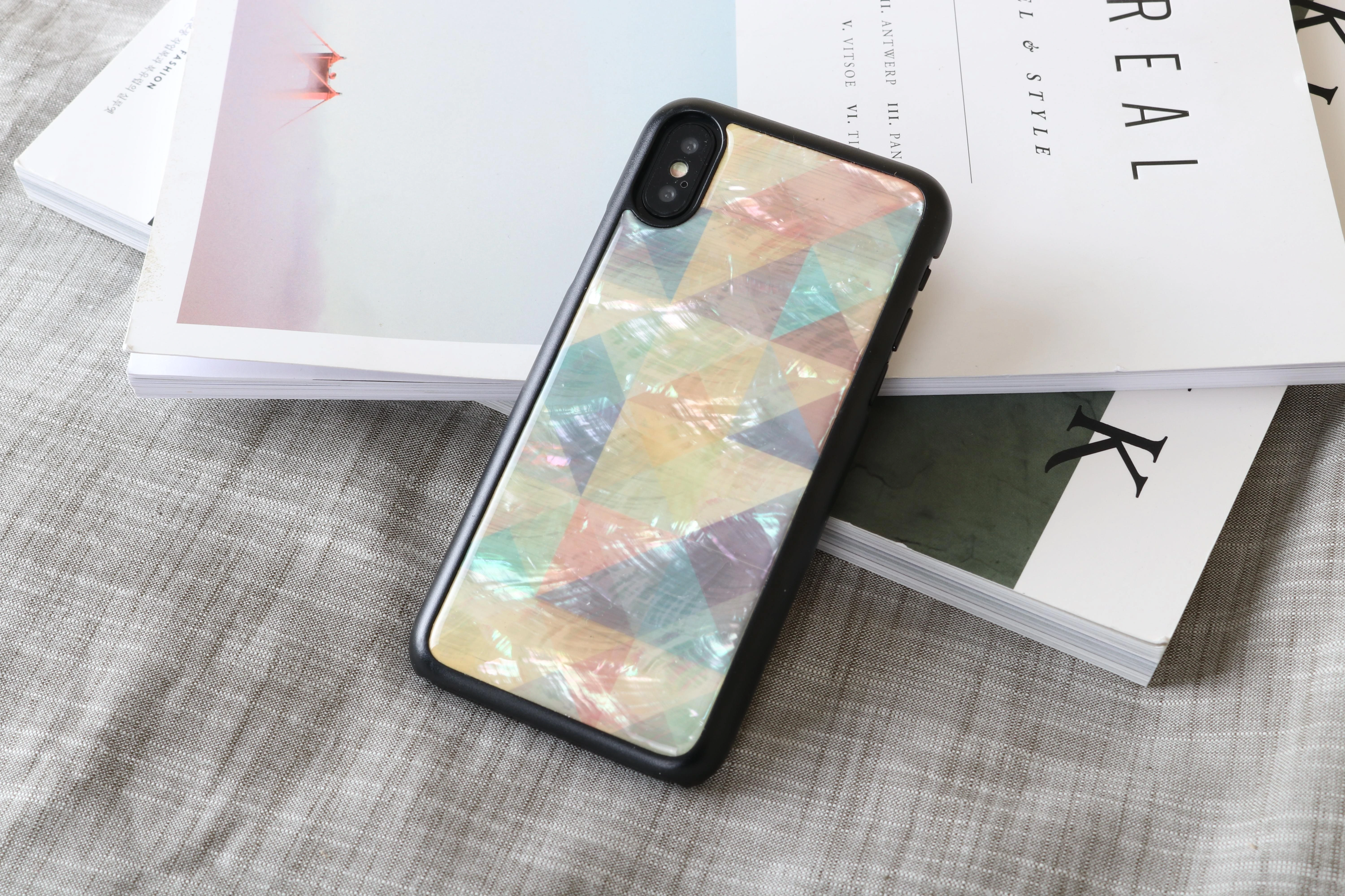 Ikins Telefono dėklas iPhone XS/S, mozaikinis, juodas