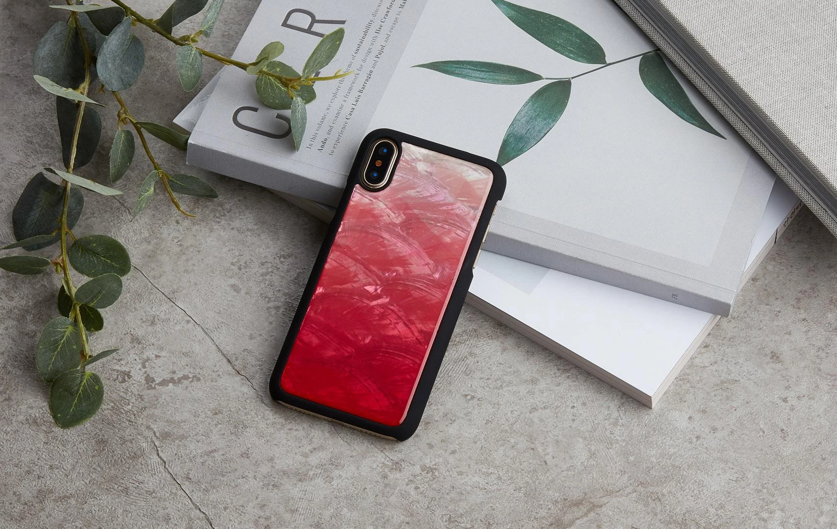 Ikins Rožinė Telefono dėklas iPhone XS/S, Rožinė Lake Juodas