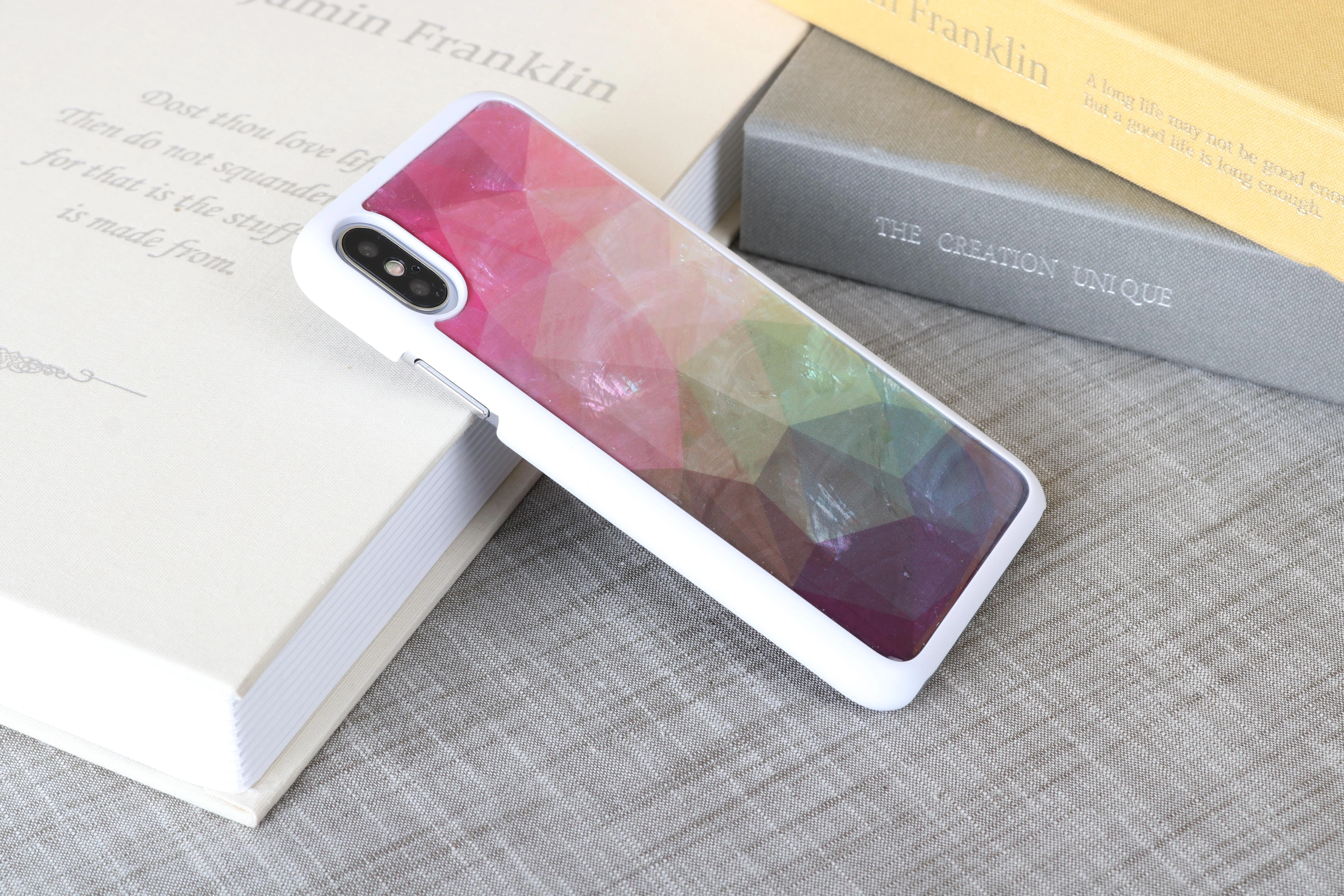 Ikins Baltas telefono dėklas iPhone XS/S „Vanduo Flower“
