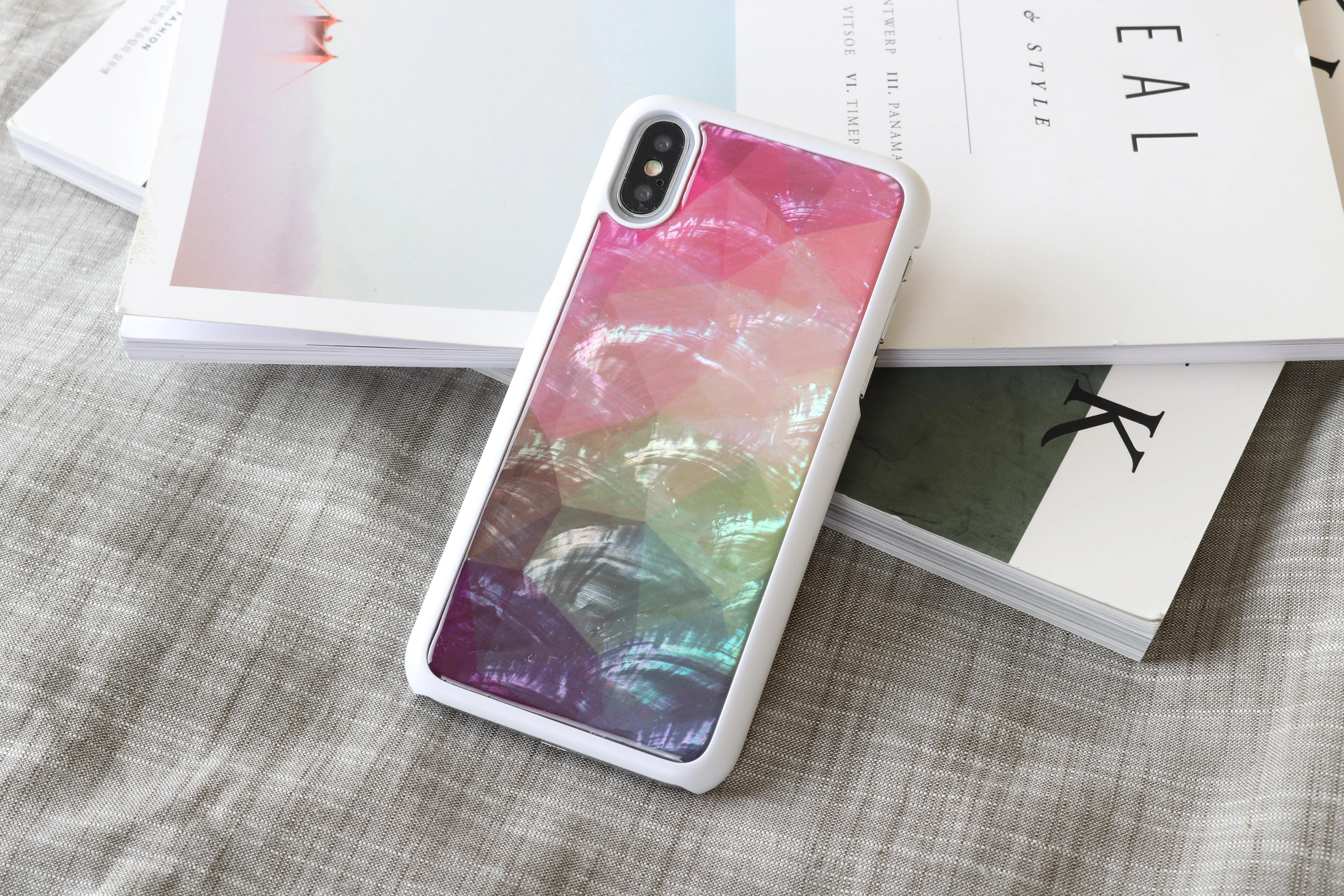 Ikins Baltas telefono dėklas iPhone XS/S „Vanduo Flower“