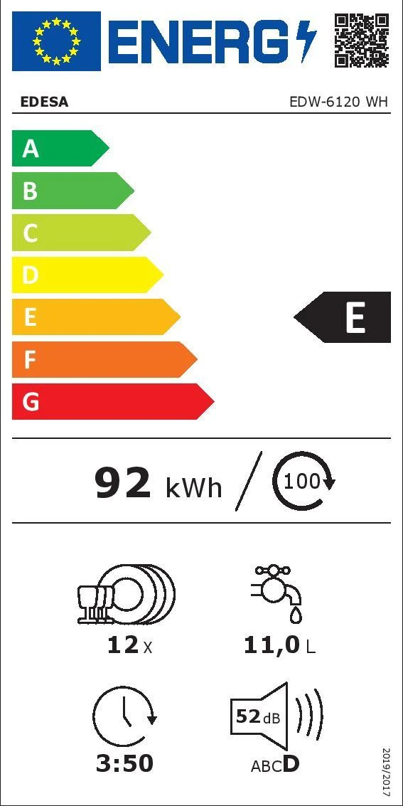 Indaplovė Edesa EDW-6120 WH