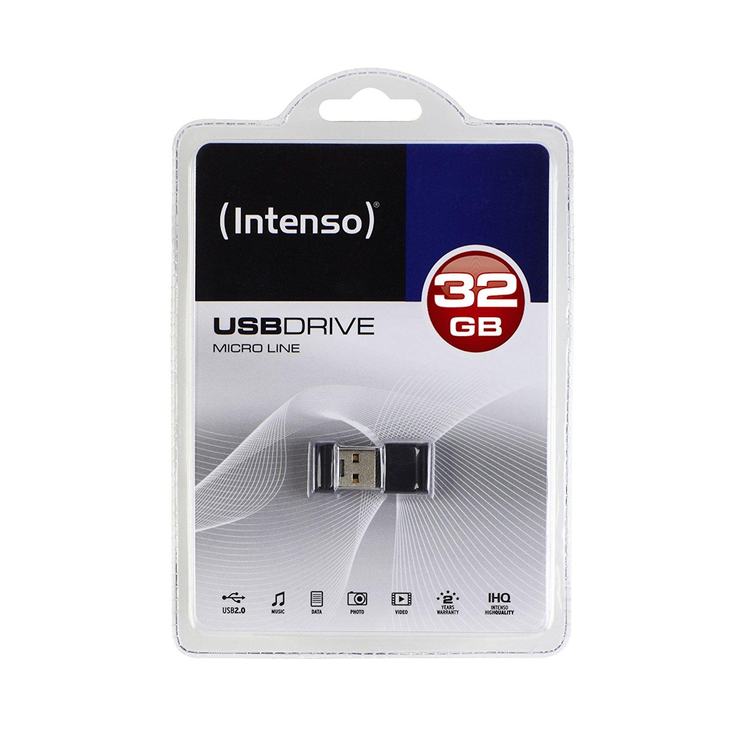 STICK 32GB USB 2.0 Intenso Micro Line Juodas