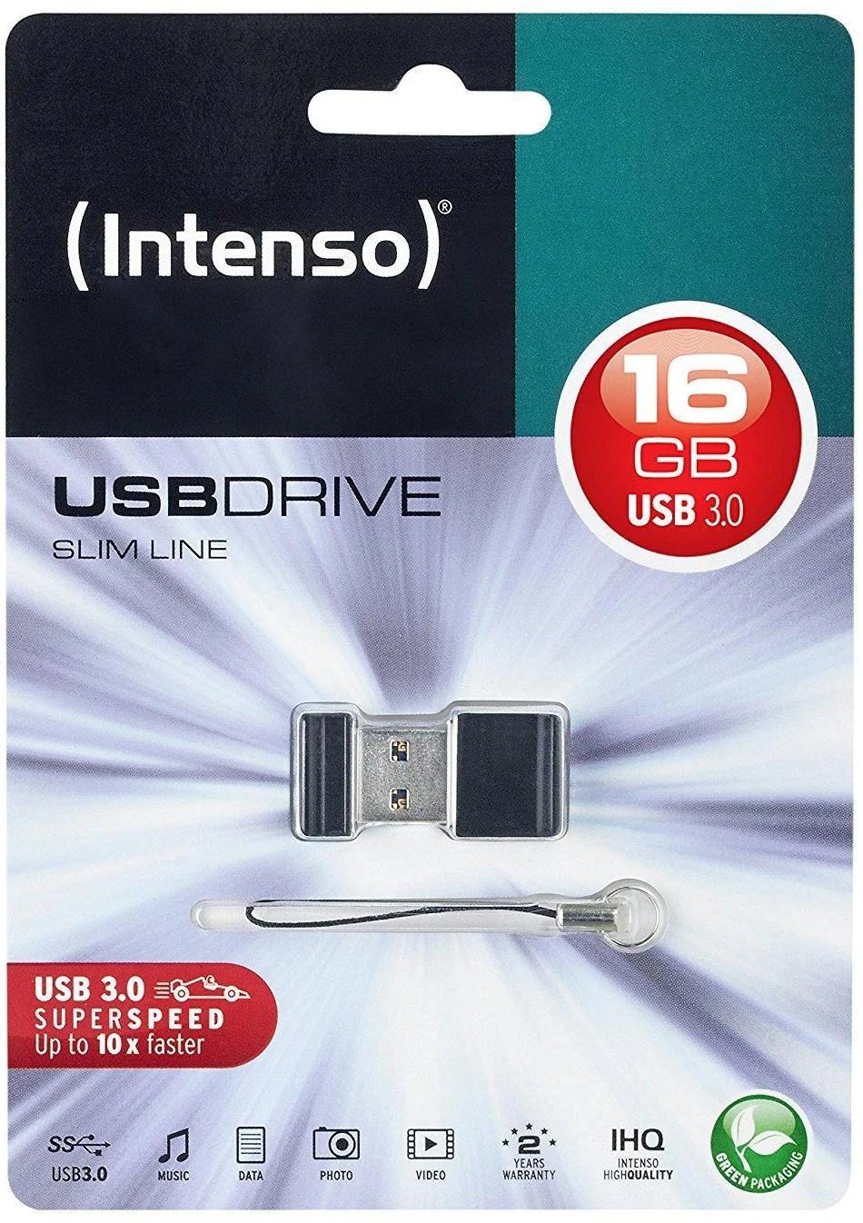 STICK 16GB USB 3.0 Intenso 3532470 Slim Line Juodas