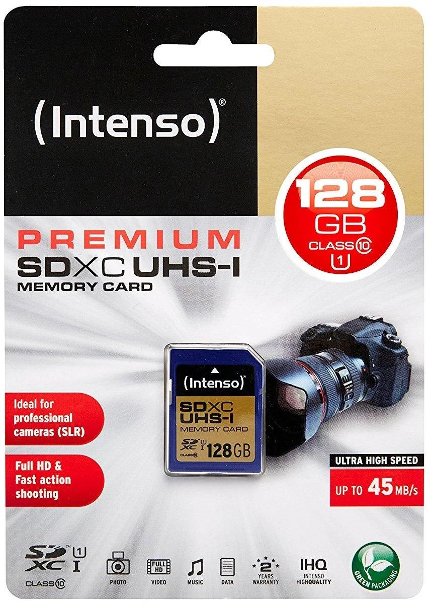Atminties kortelė Intenso SDXC kortelė 128GB Class 10 UHS-I Premium