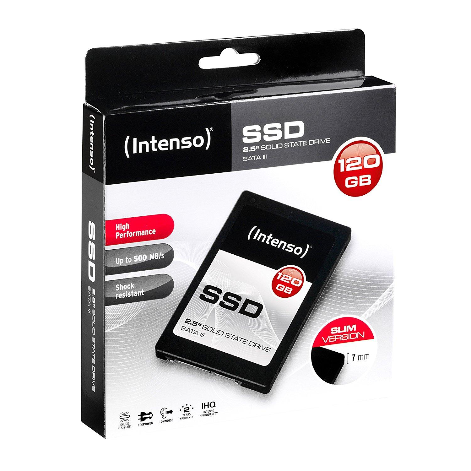 INTENSO 3813430 SSD Intenso 120GB SATA3 High 2.5, 520/500MBs, Atsparus smūgiams, Mažos galios