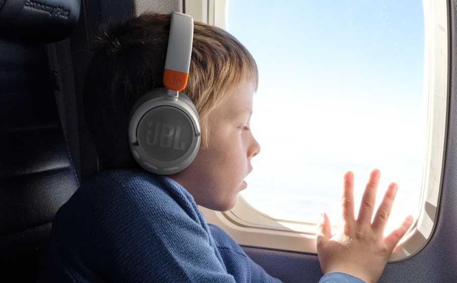 Belaidės saugaus klausymo ausinės vaikams JBL JR460NC su mikrofonu