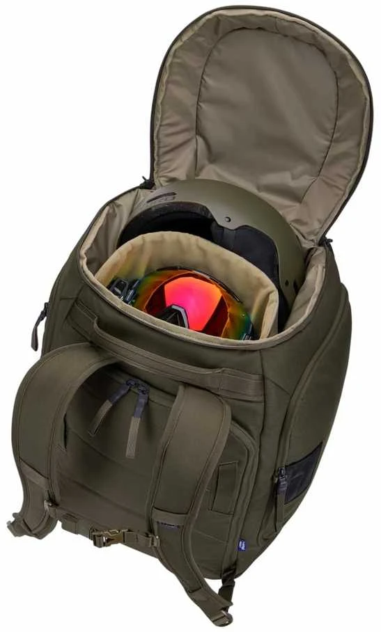 Thule 5157 slidinėjimo ir snieglenčių batų kuprinė su riedėjimu, 60 l, tamsiai chaki spalvos