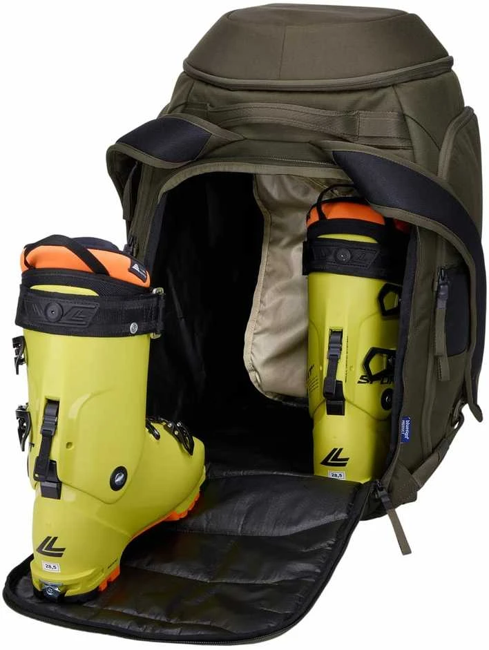Thule 5157 slidinėjimo ir snieglenčių batų kuprinė su riedėjimu, 60 l, tamsiai chaki spalvos